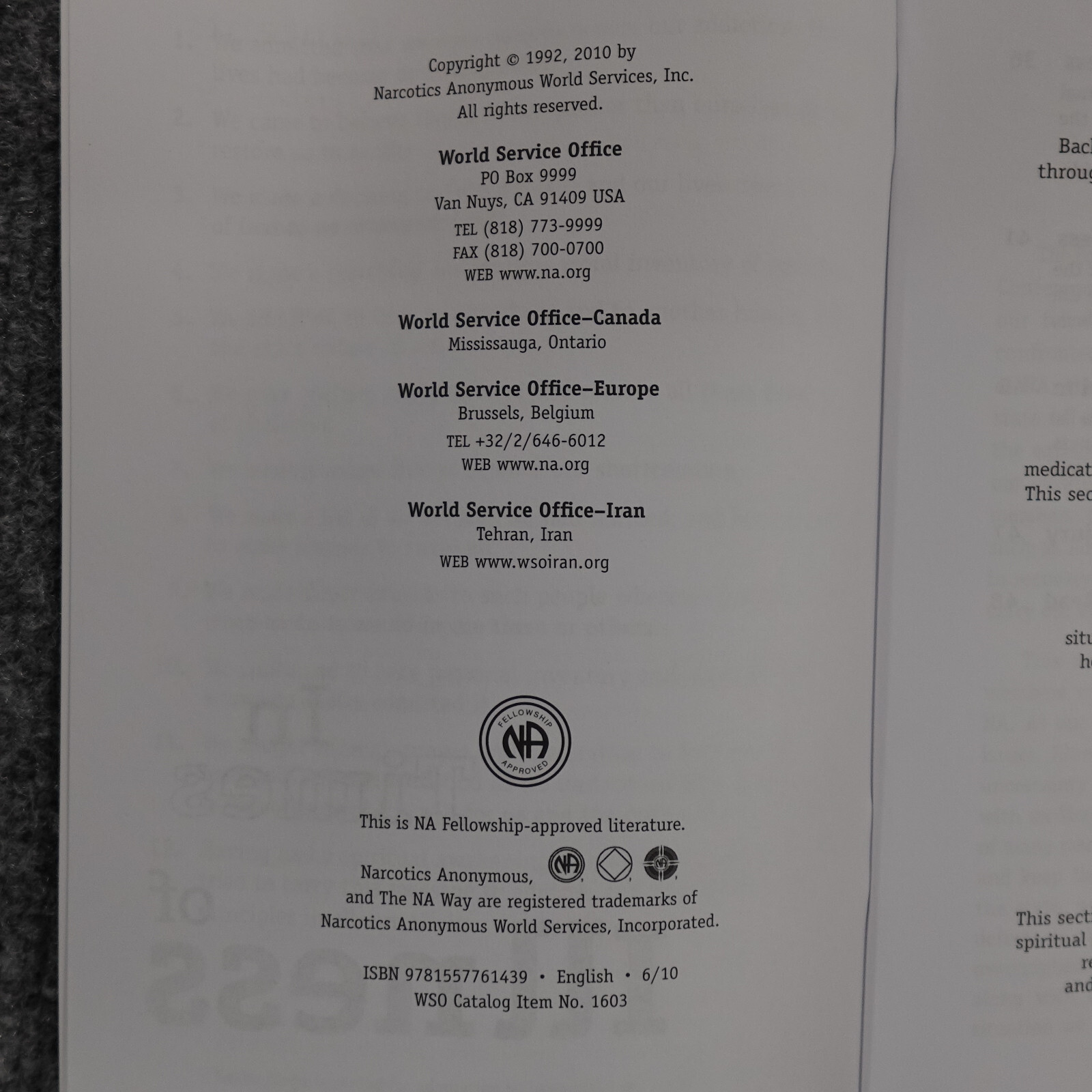 In Times Of Illness Informational Pamphlet 2010 Narcotics Anonymous NA Recovery