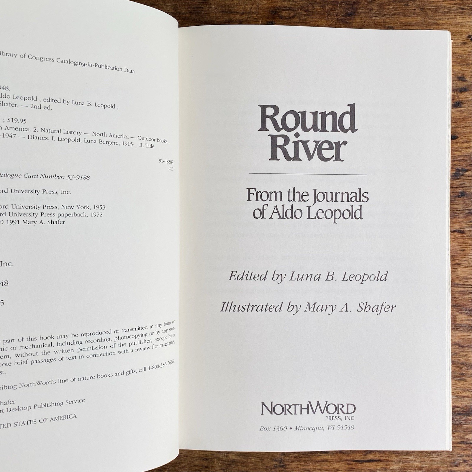 ROUND RIVER: FROM THE JOURNALS OF ALDO LEOPOLD By Luna B. Leopold – Hardcover