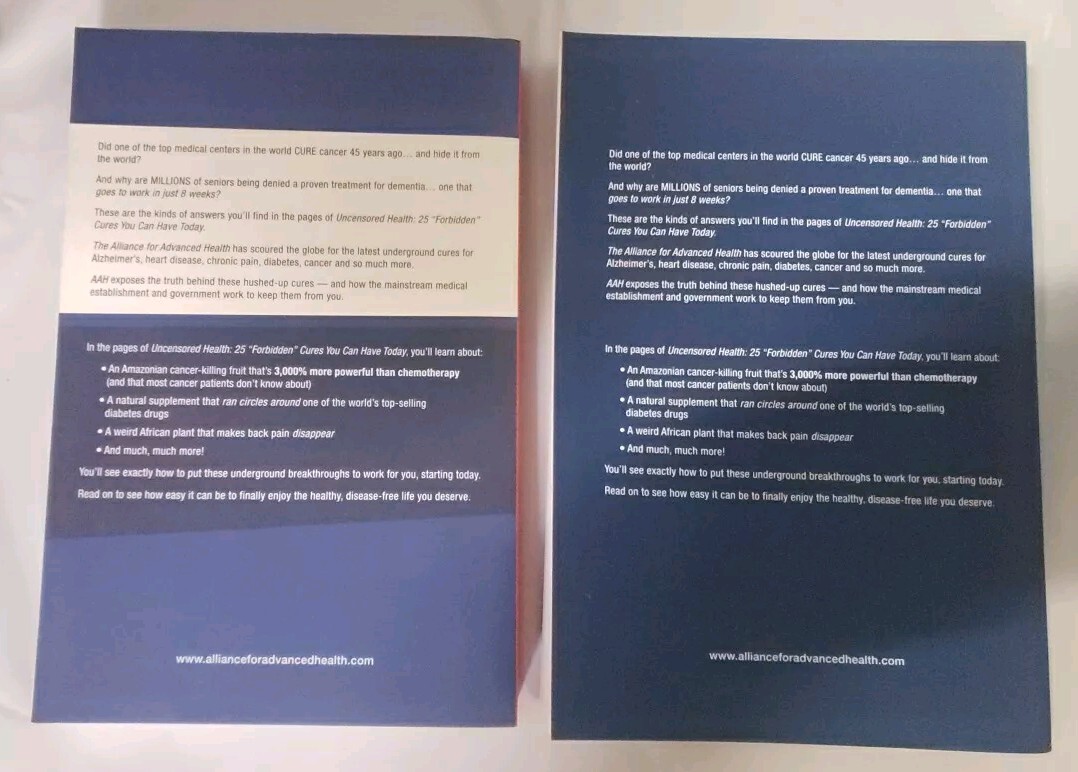 Uncensored Health 25 Forbidden Cures Volumes 1 & 2 Alliance for Advanced Health