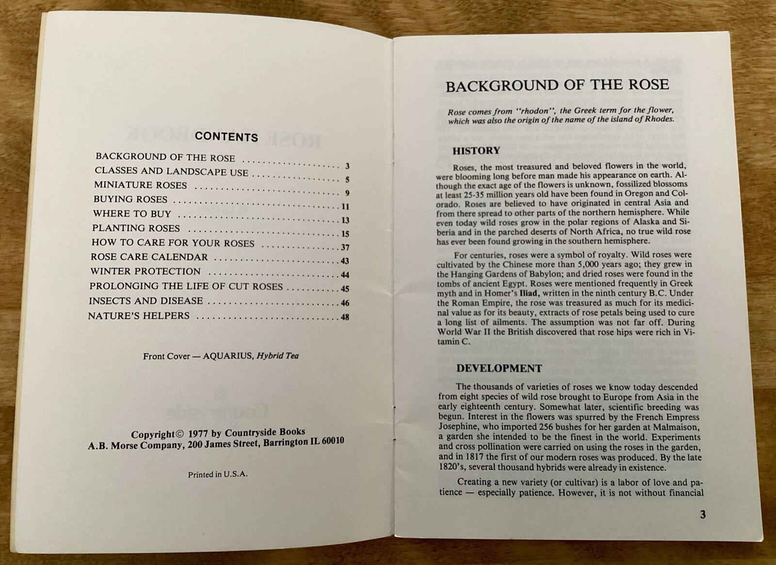 VTG ROSE HANDBOOK, 1977, Ed Fink, Countryside Books