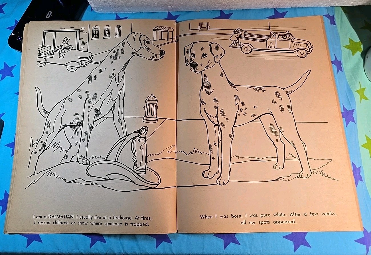 Vintage 1975 Giant Coloring Book “I LOVE DOGS” 11X14.5