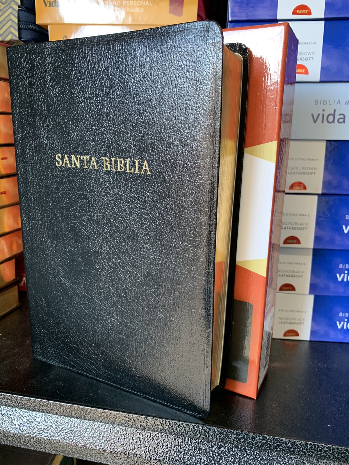 BIBLIA BILINGUE REINA VALERA1960/KJV Bilingual Bible PIEL FABRICADA 10 PUNTOS