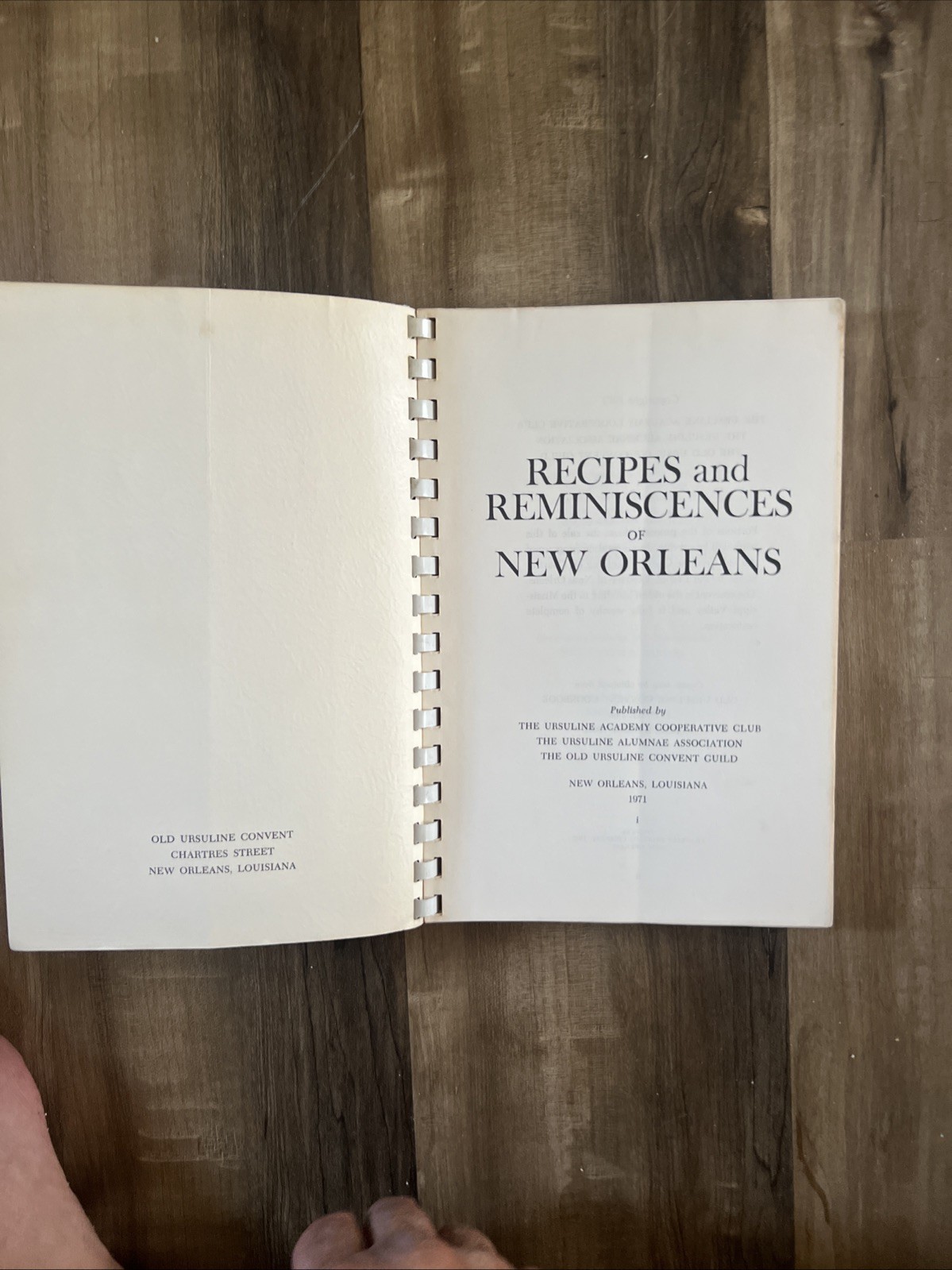 Vintage Recipes And Reminiscences Of New Orleans Cookbook 1971 Spiral Softcover