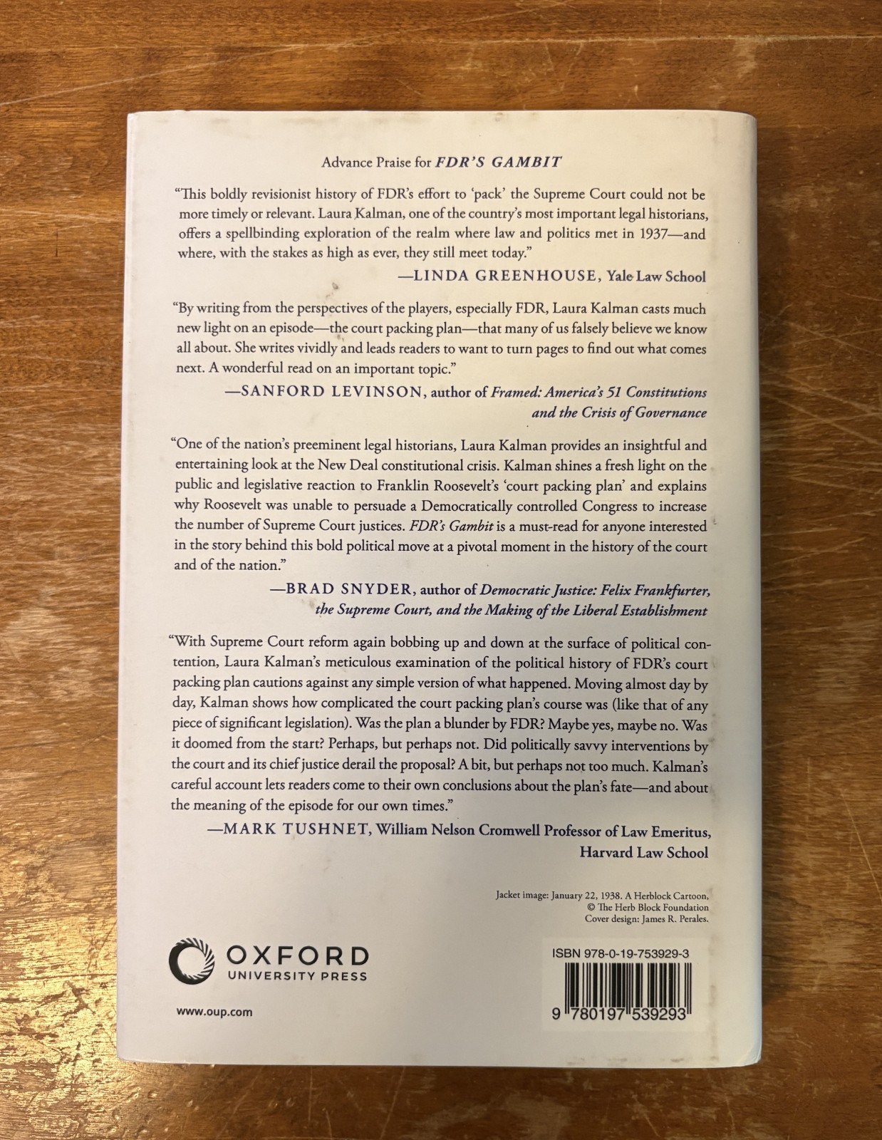 FDR’s Gambit: Court Packing Fight Rise of Legal Liberalism Laura Kalman HC 2022