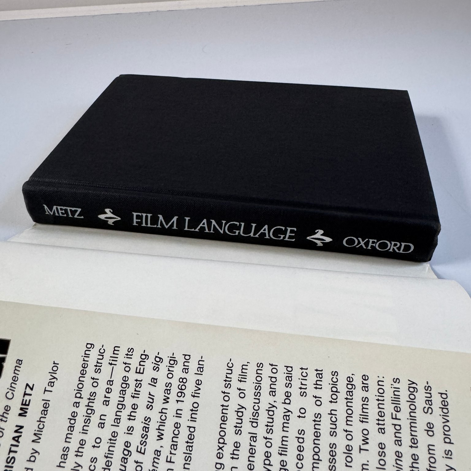 Film Language Christian Metz 1974 First Edition Semiotics Oxford Press