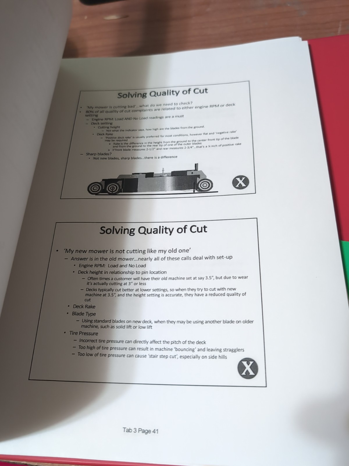 eXmark Tools 2011 Service School Training Material Binder; HC VG