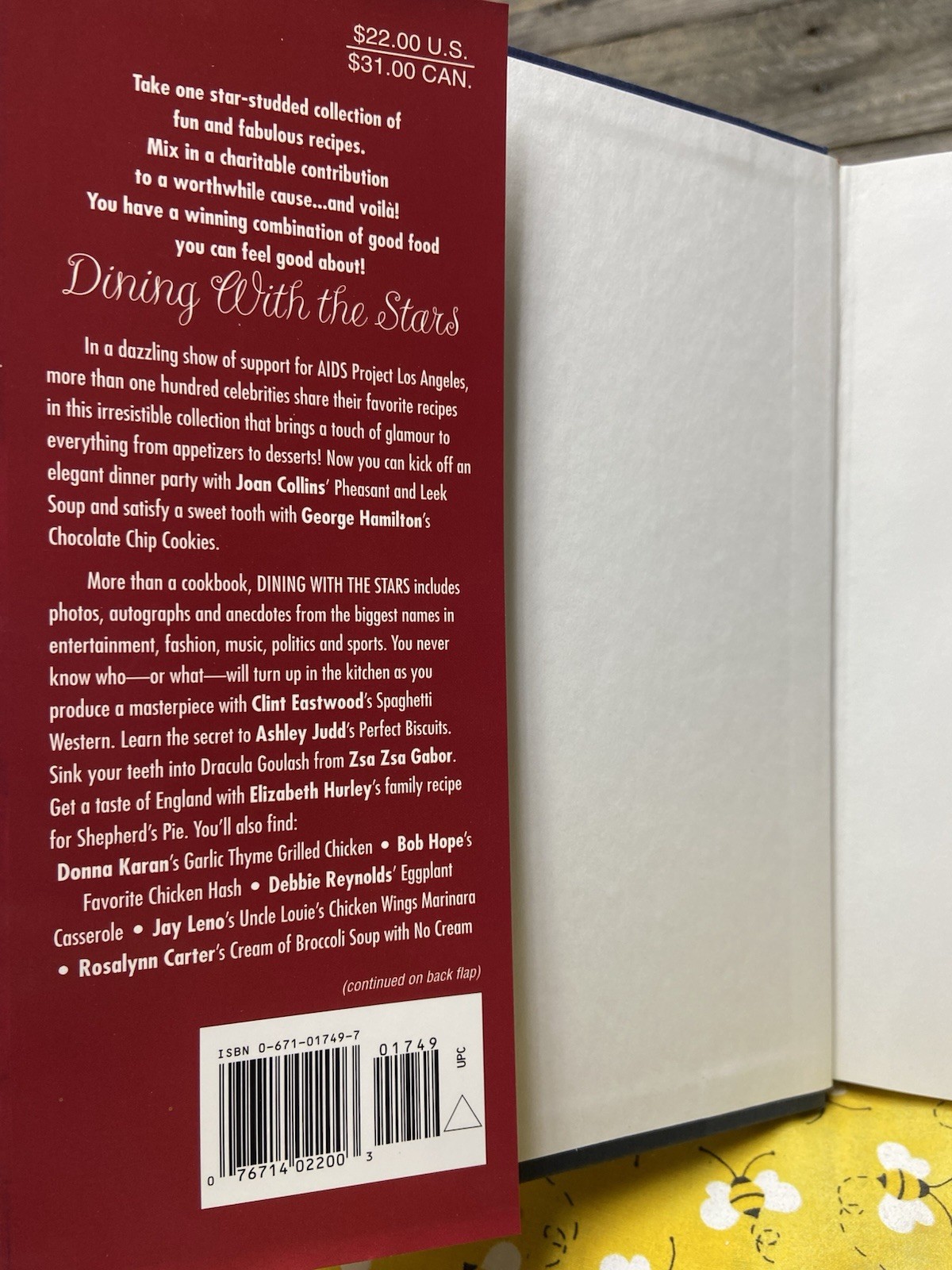 Dining with the Stars -A Taste of the Best Paul Kent Dorn 1998 Cookbook Hardback
