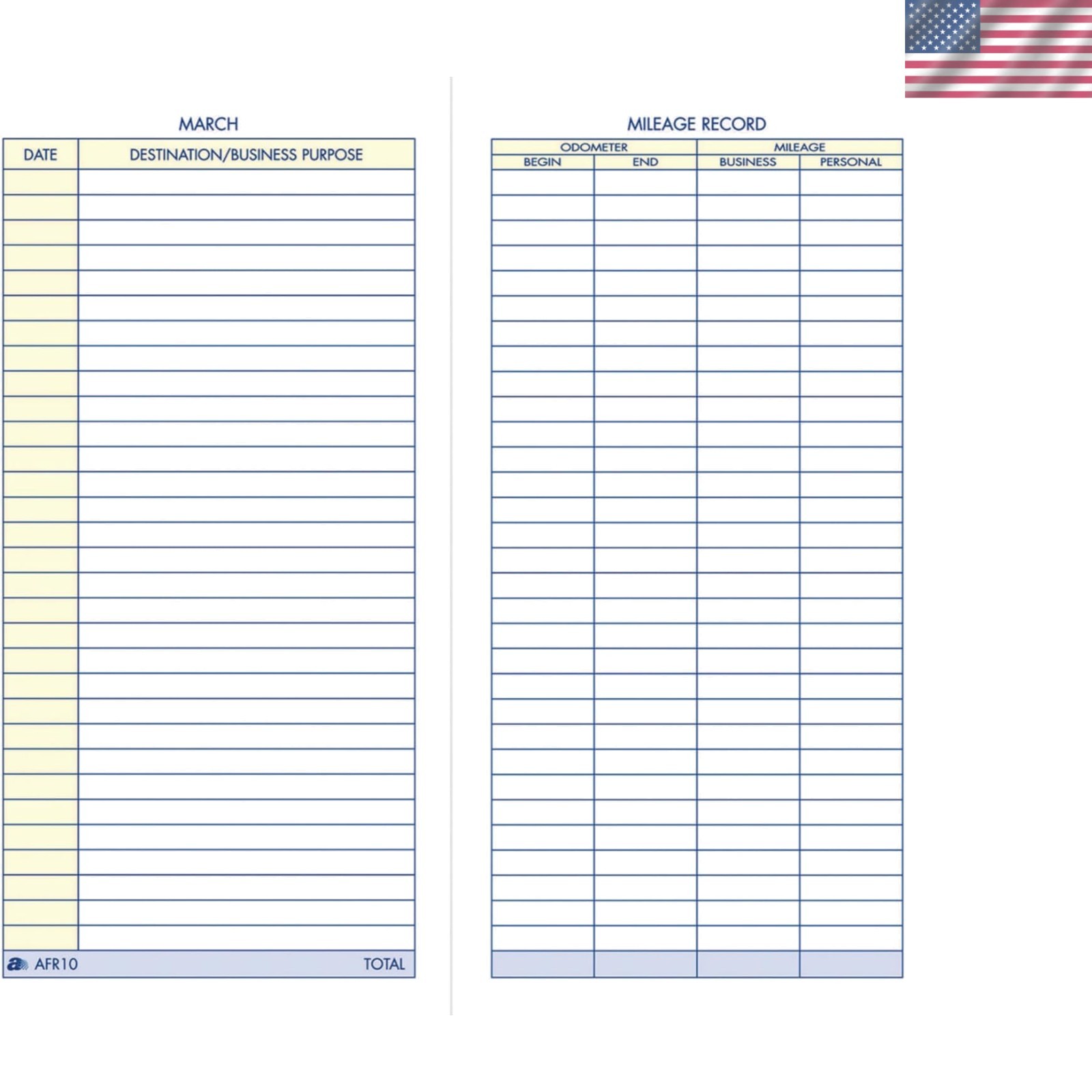 Compact Vehicle Mileage Book – 3 1/4″ x 6 1/4″ – Durable Vinyl, Water-Resistant