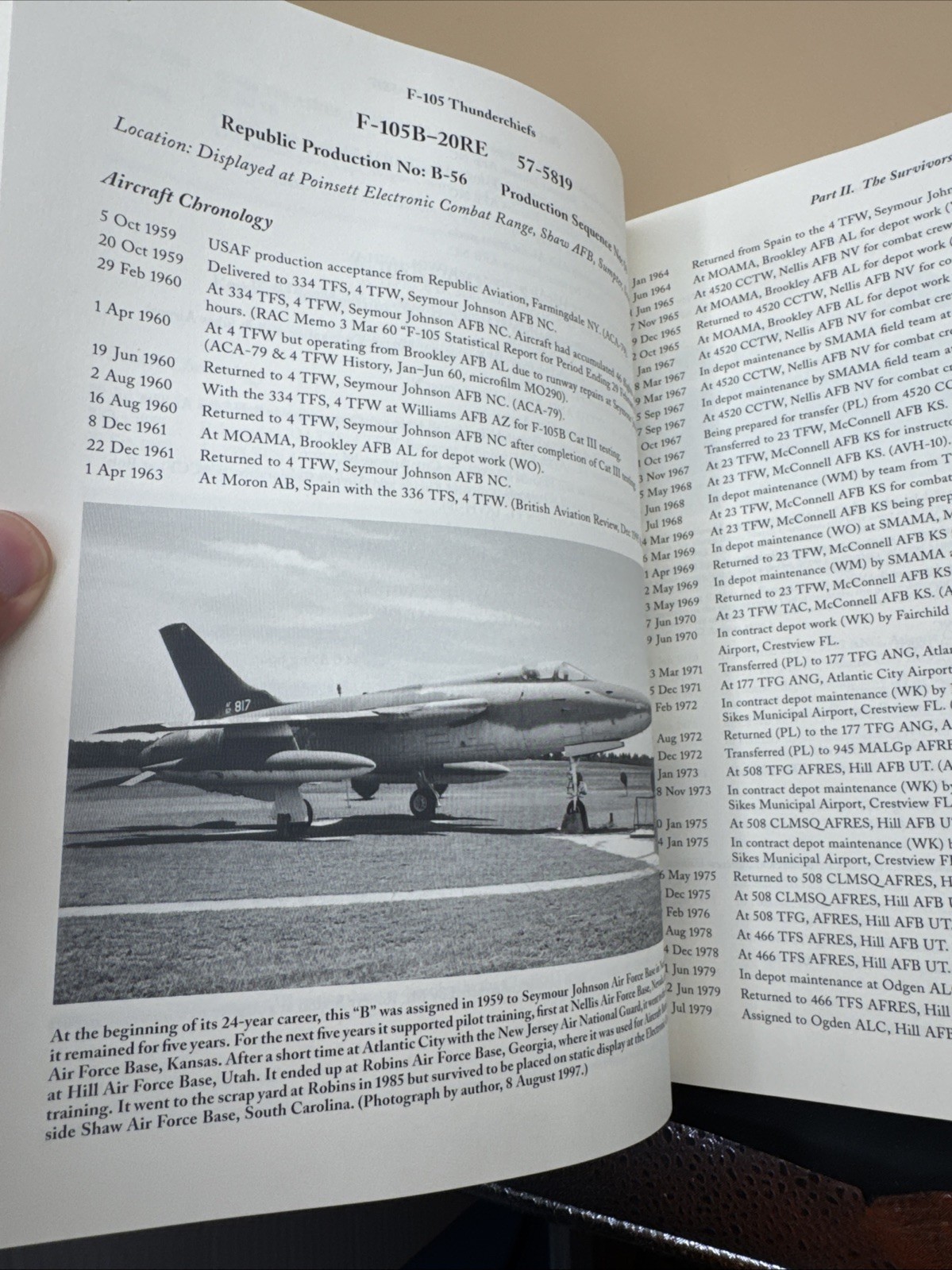 F-105 THUNDERCHIEFS: A 29-YEAR ILLUSTRATED OPERATIONAL HISTORY W Howard Plunkett