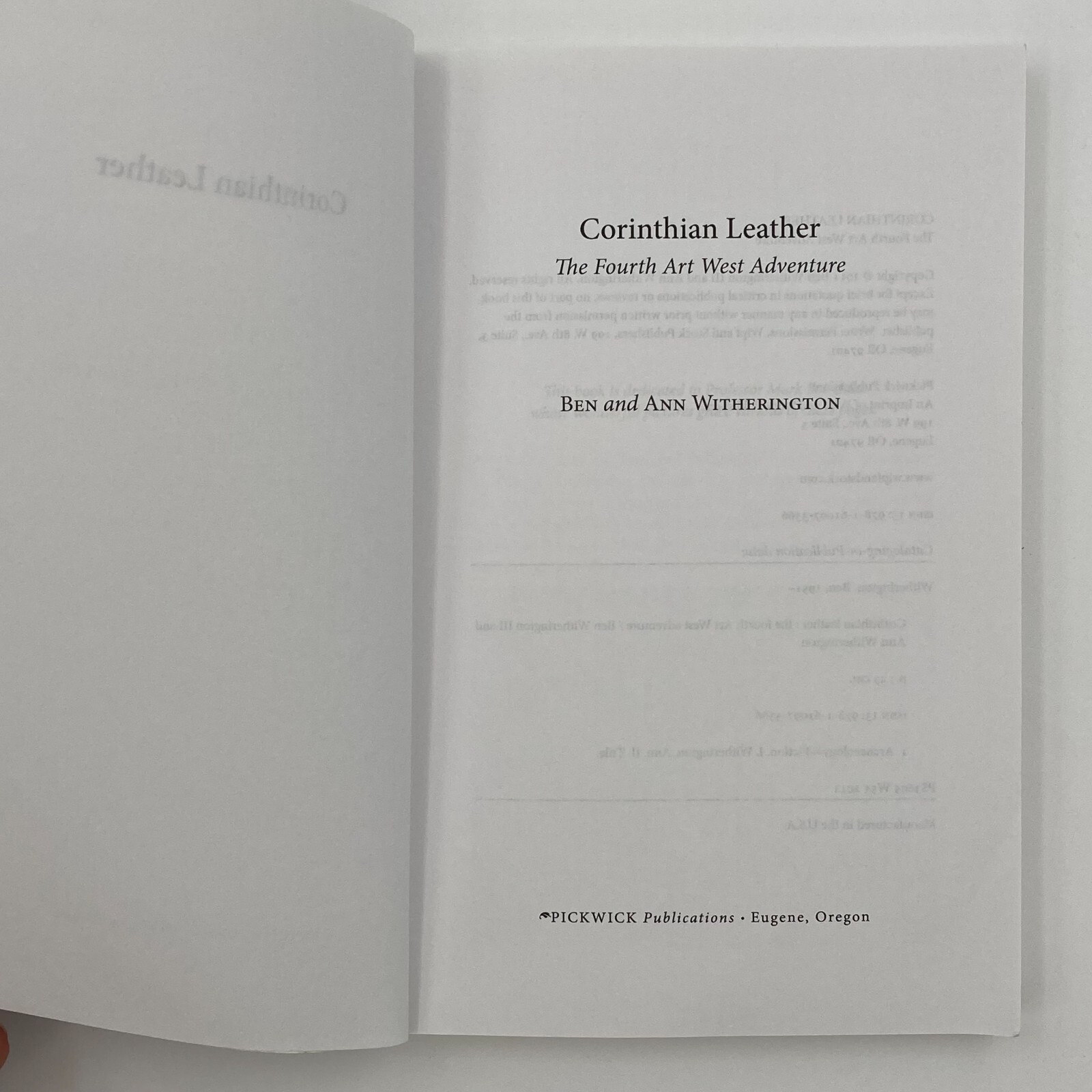 Corinthian Leather The Fourth Art West Adventure Paperback 274 Pages VGUC