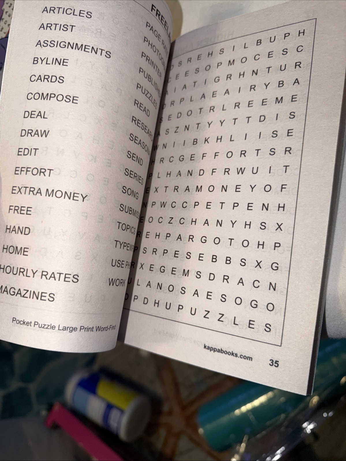 KAPPA Word-Find Pocket Puzzle Volume 192 Pages 130 W/ 58 Puzzles Large Print NEW