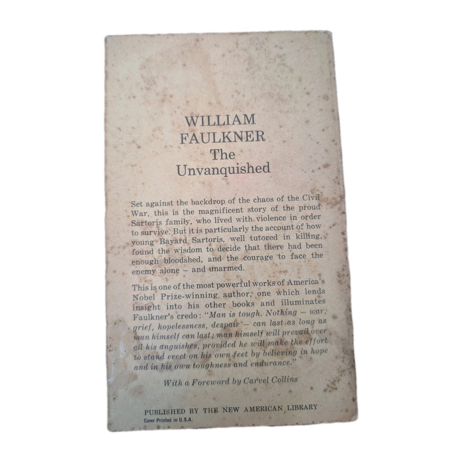 The Unvanquished William Faulkner 1959 Vintage Paperback Book Signet Classic