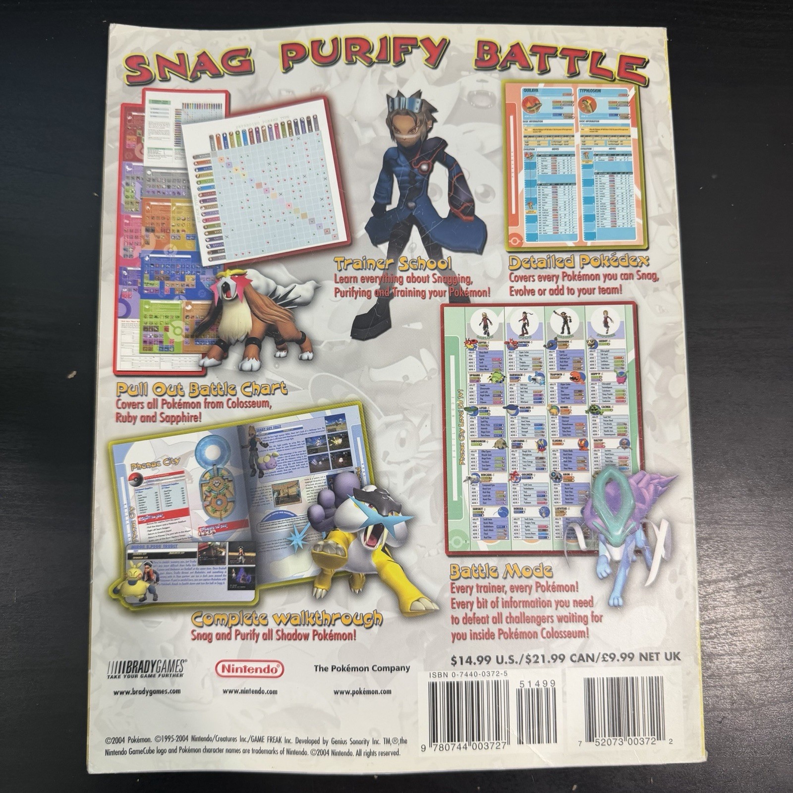 Nintendo GameCube Pokemon Colosseum Official Brady Games Strategy Guide W Poster