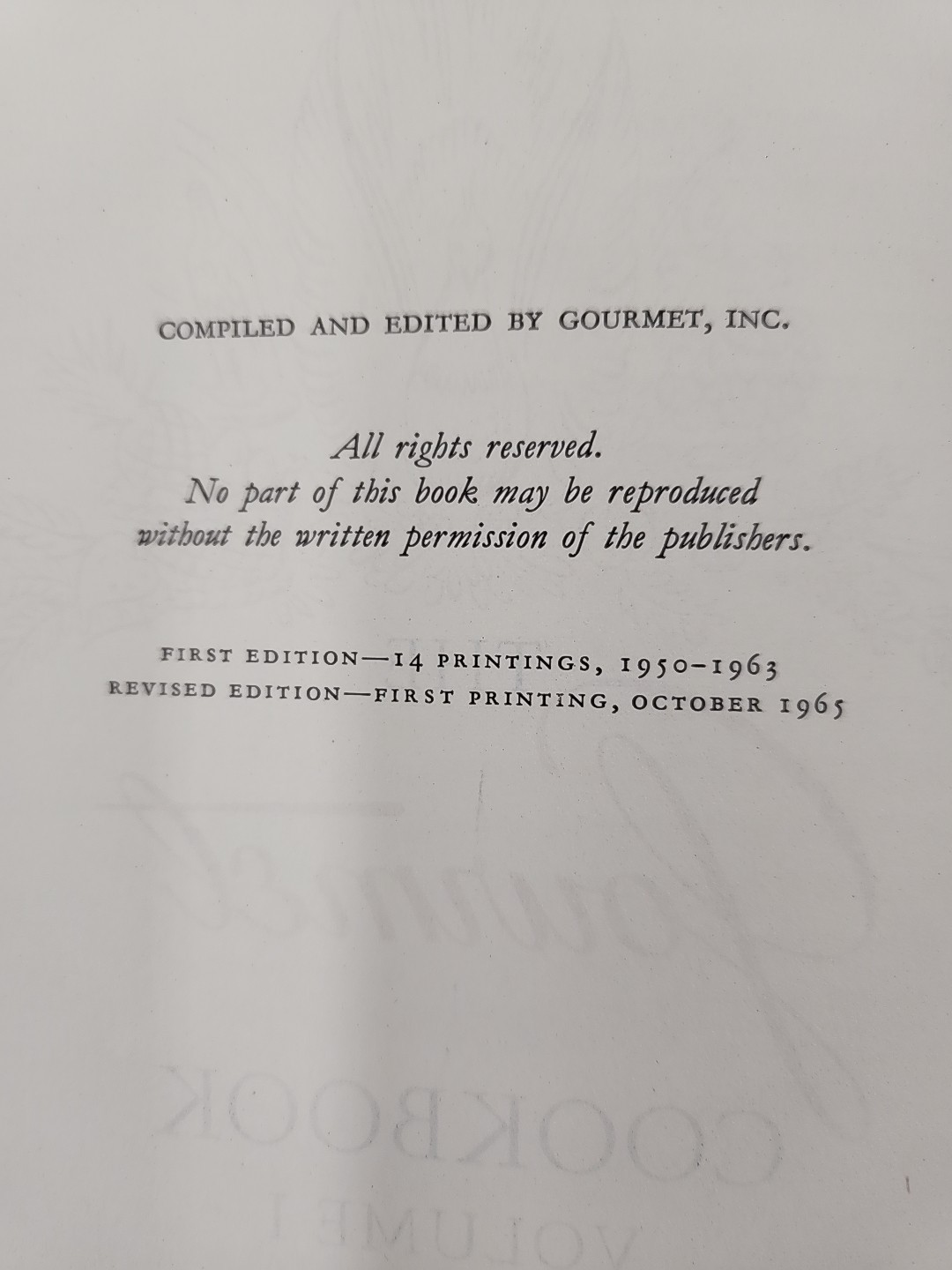 The Gourmet Cookbook Volume 1 & 2 Hardcover Vintage Set Revised 1st Edition 1965