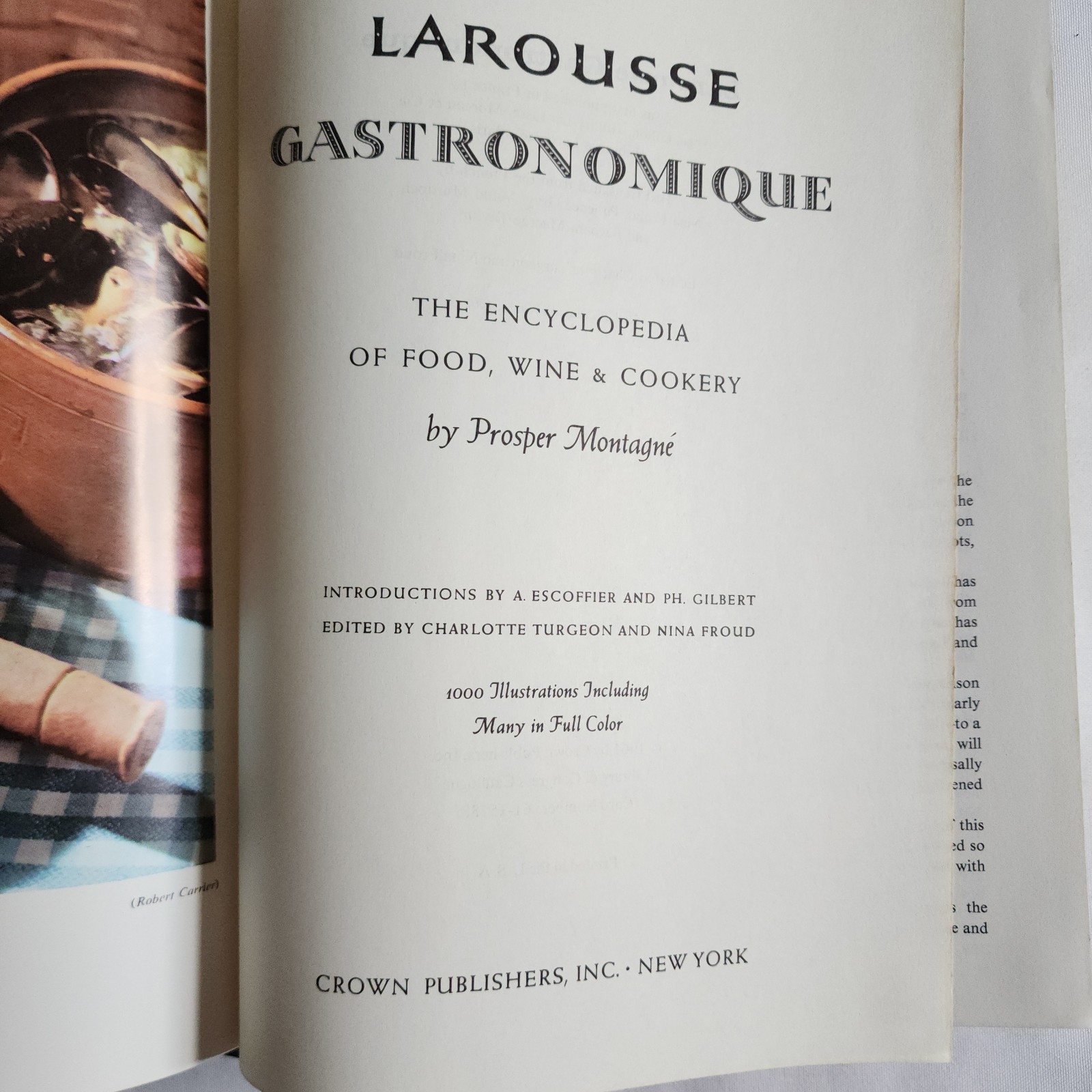 Larousse Gastronomique 1961 BCE American Edition HC/DJ