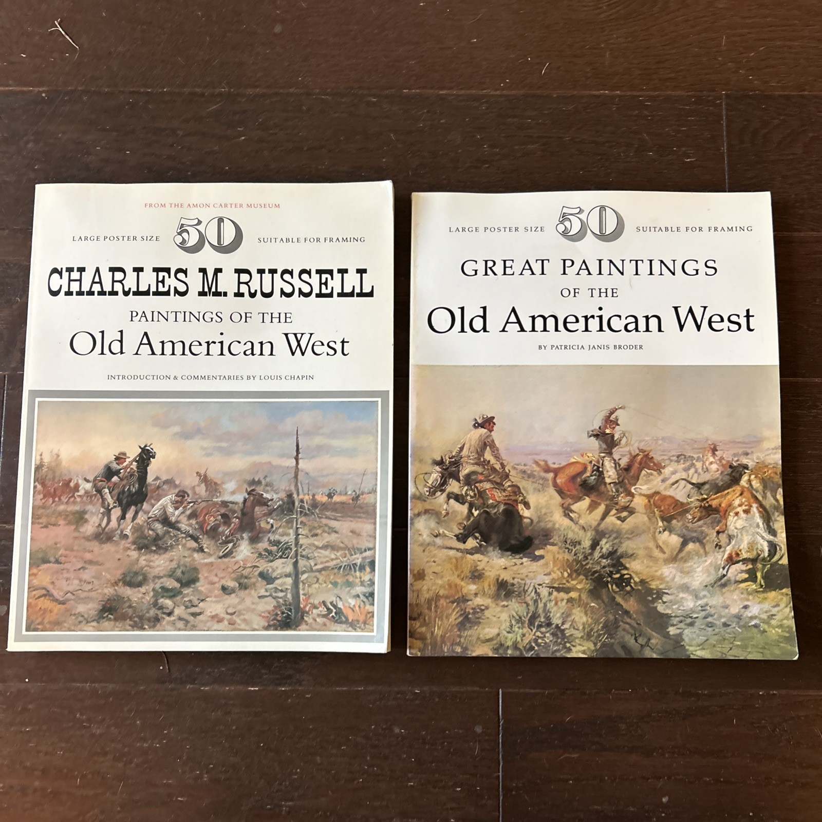 Paintings Of The Old American West 100 Total posters 2 Book Lot Russell Broder