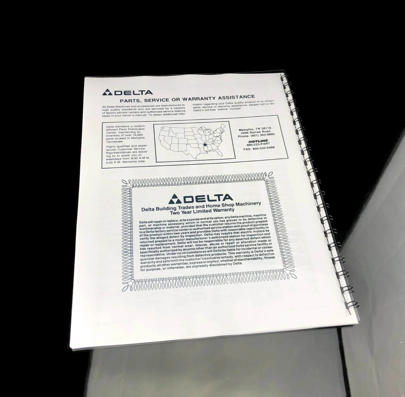 Delta Sawbuck Frame & Trim Saw 33-055 Instruction Manual User Guide SPIRAL BOUND