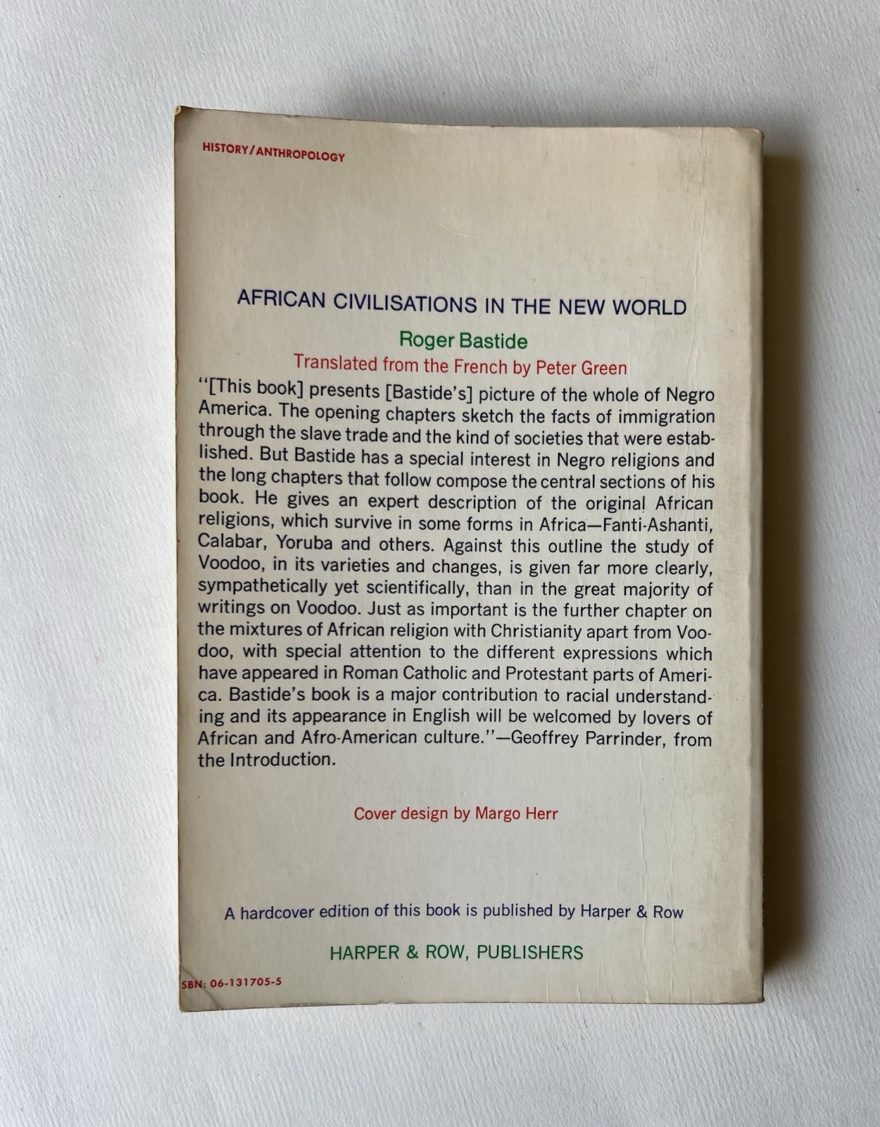 Roger Bastide African Civilisations in the New World 1972 Anthropology Book