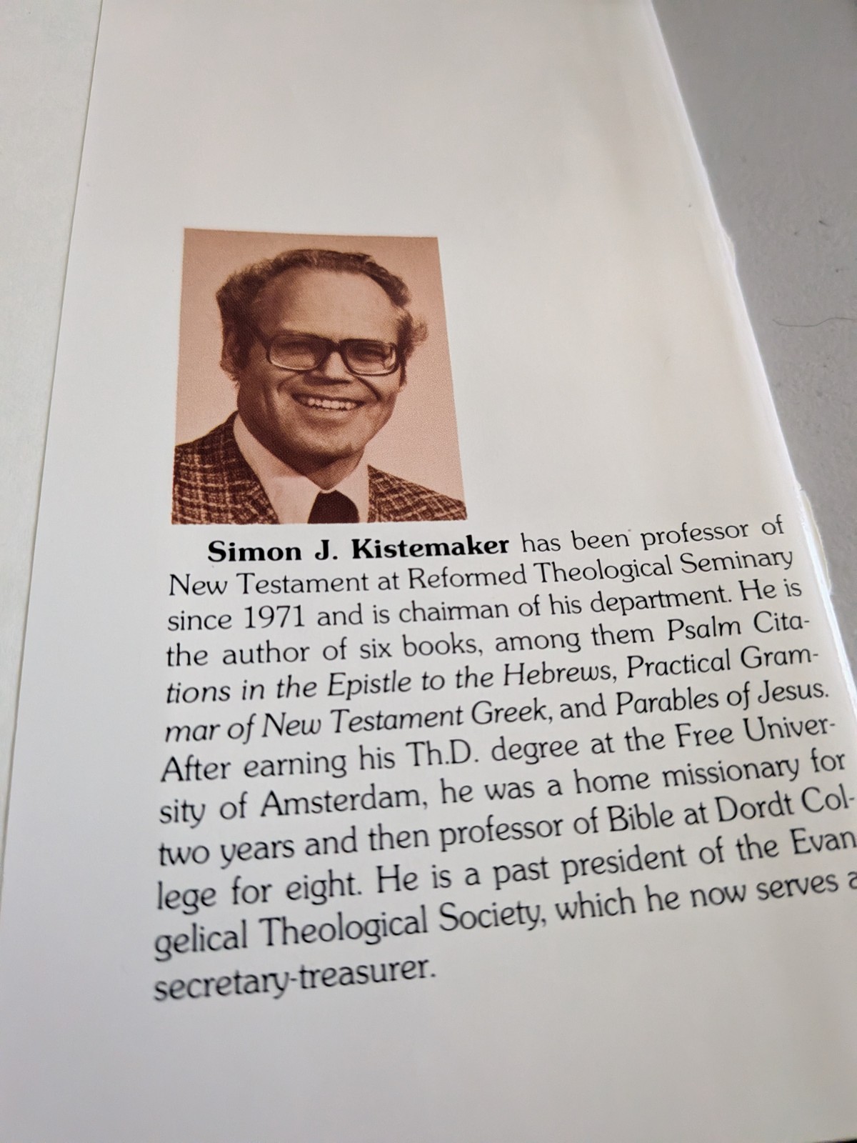 NT Commentary, Hebews~ Simon J. Kistemaker ~ 1984 Hardcover, DJ, Baker Books