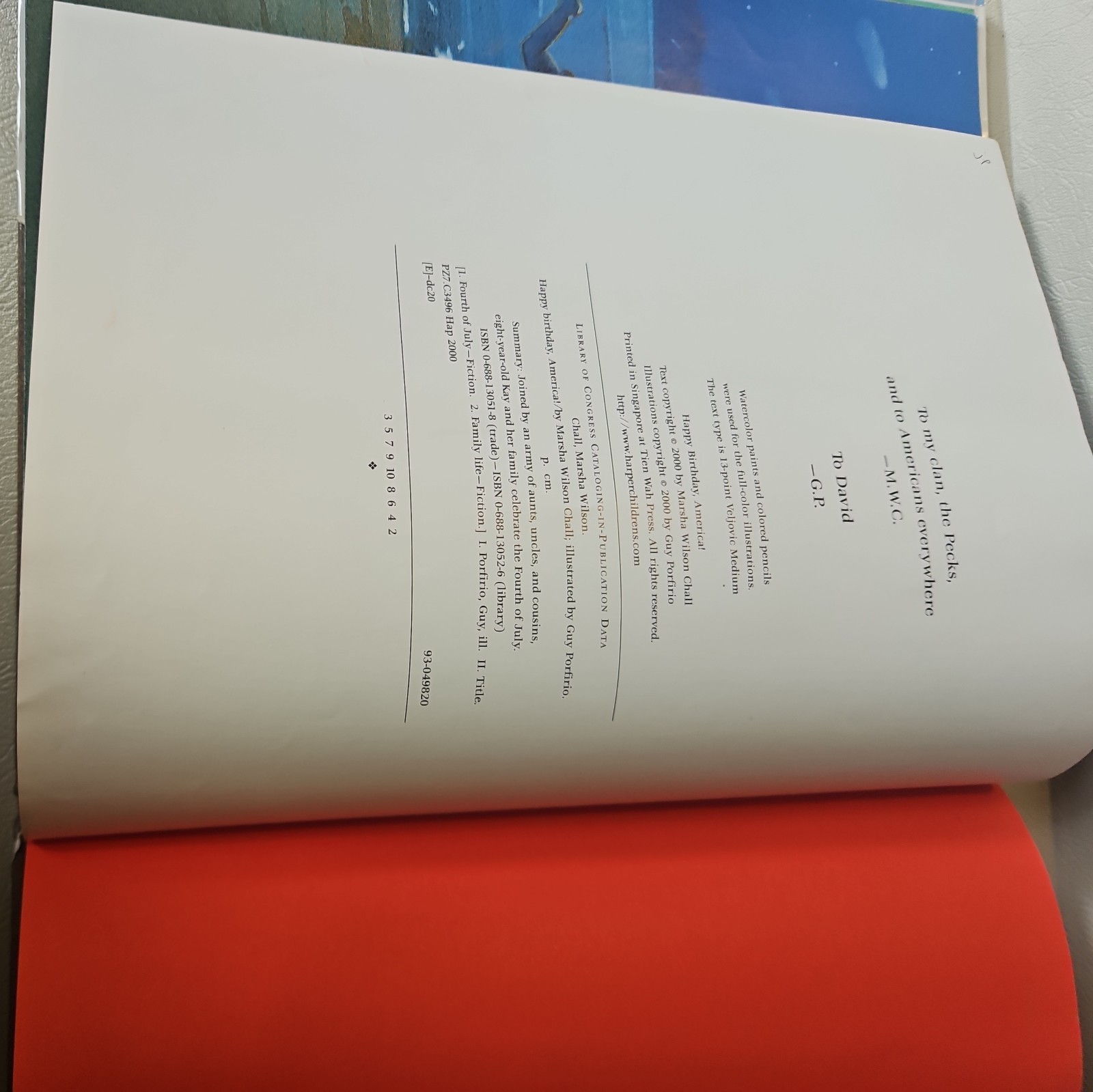 Happy Birthday, America! Hardcover Marsha Wilson Chall Vintage 250th USA