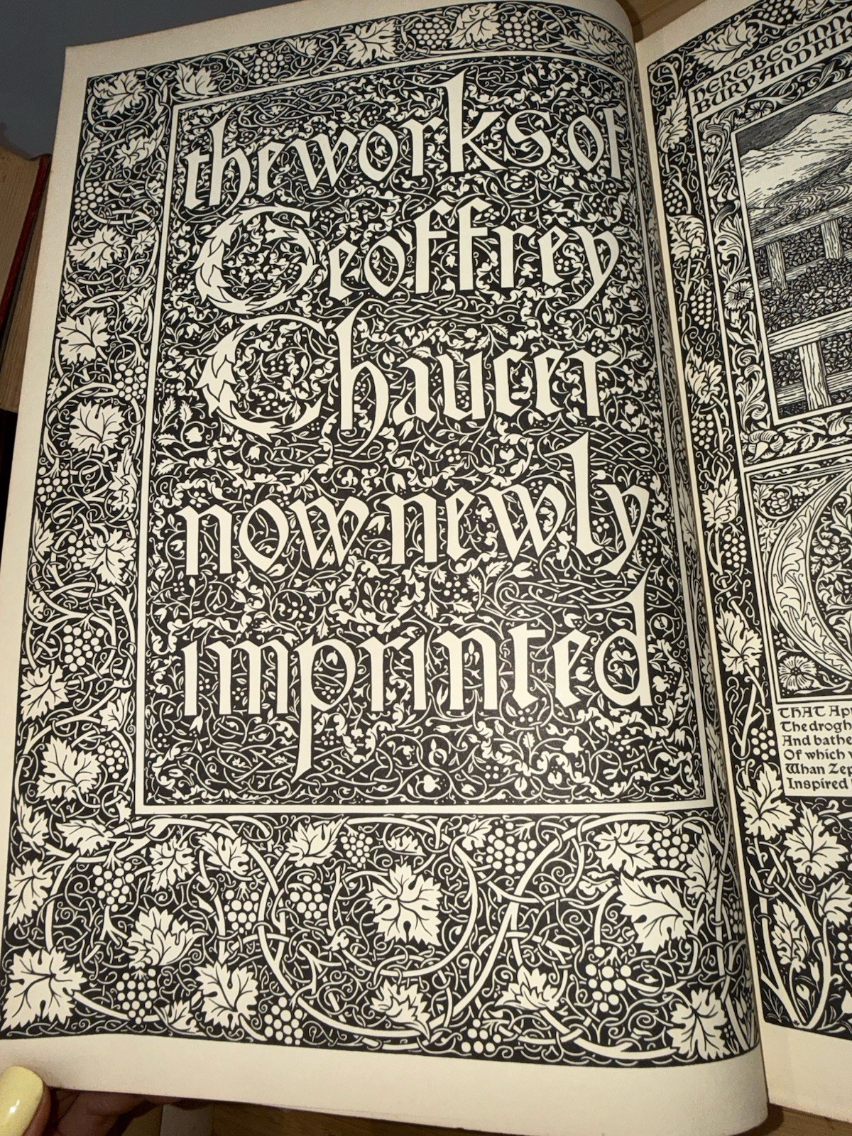 1958 Works of Geoffrey Chaucer Kelmscott Chaucer Facsimile William Morris Burn