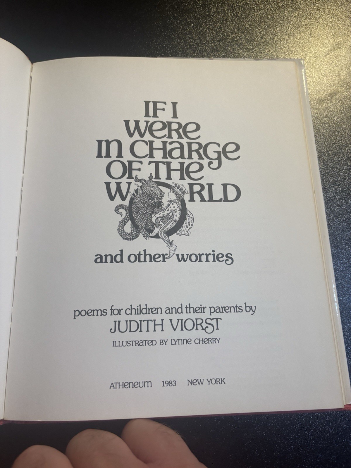 SIGNED!! If I Were In Charge of World by Judith Viorst.. VG+/VG+
