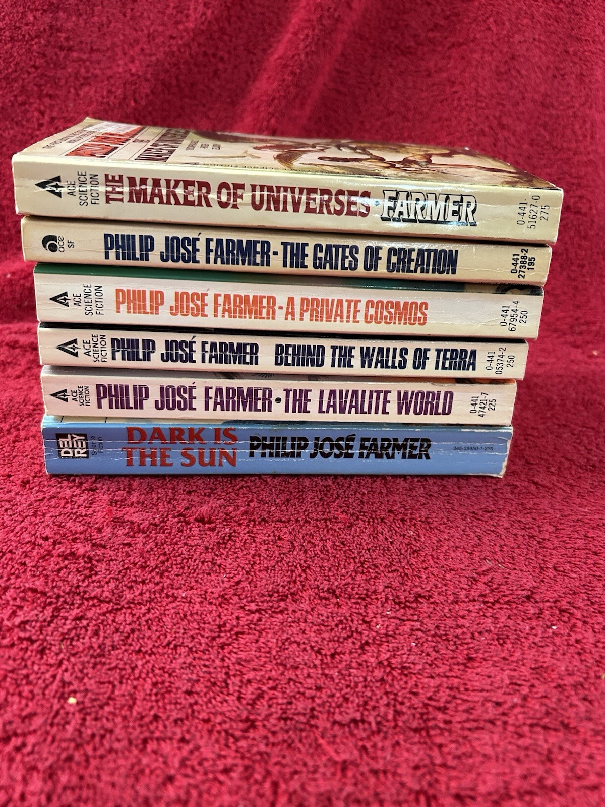Philip Jose Farmer 6 Paperback Lot 5 World Of Tiers Series & Dark Is The Sun