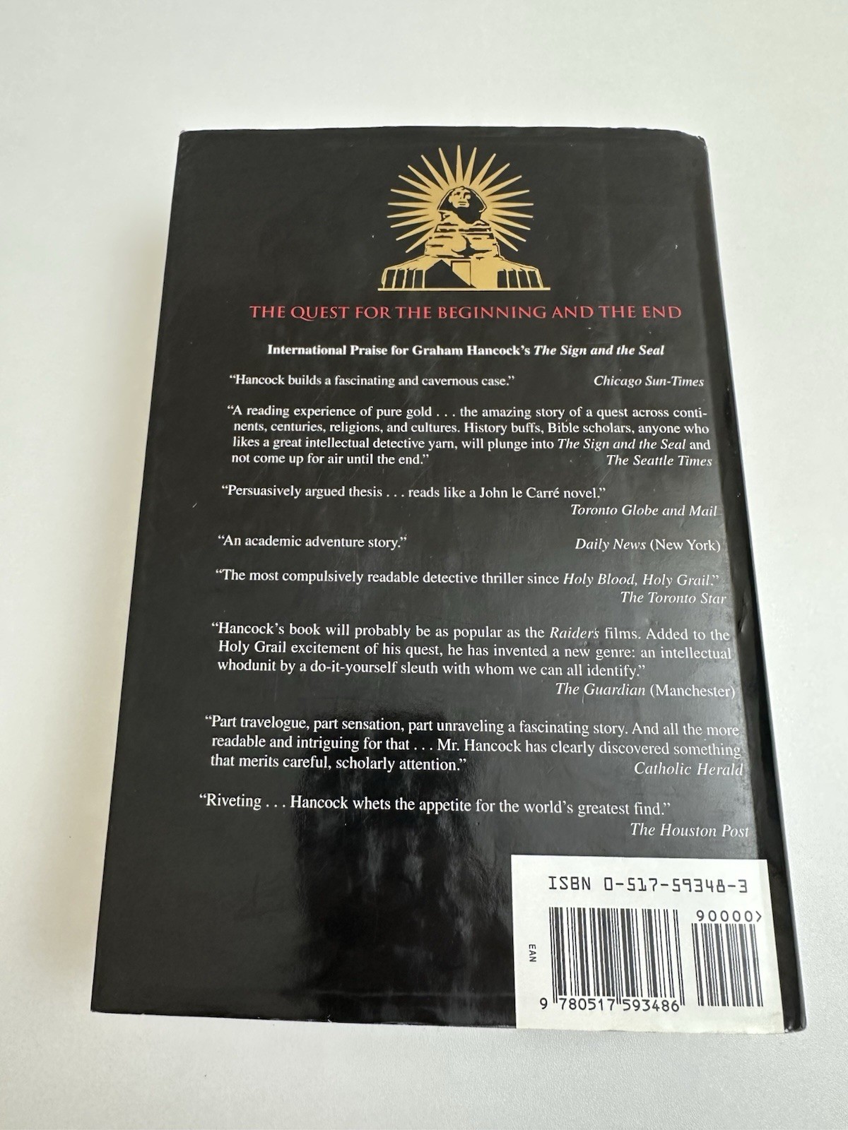 Fingerprints of the Gods By Graham Hancock – 1995 – HC – First American Edition