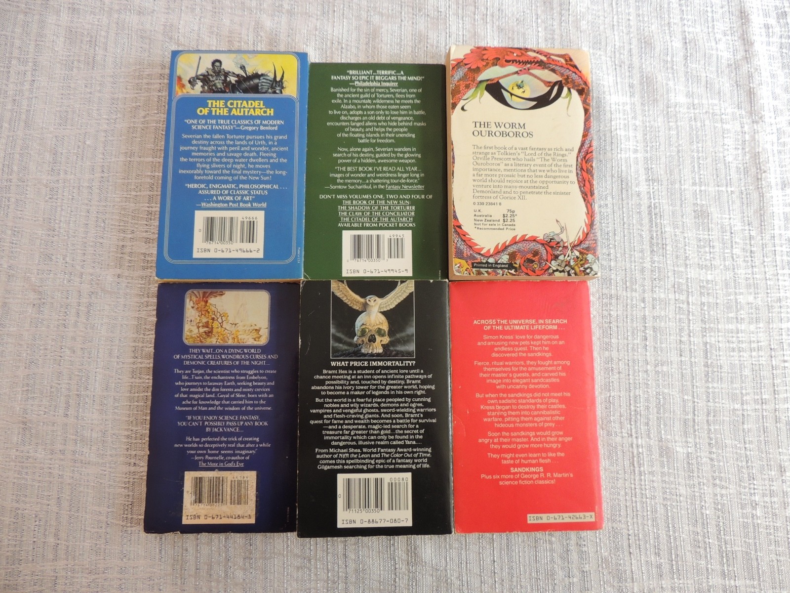 Lot Of 6 Fantasy Books Michael Shea Gene Wolfe George R.R Martin Worm Ouroboros