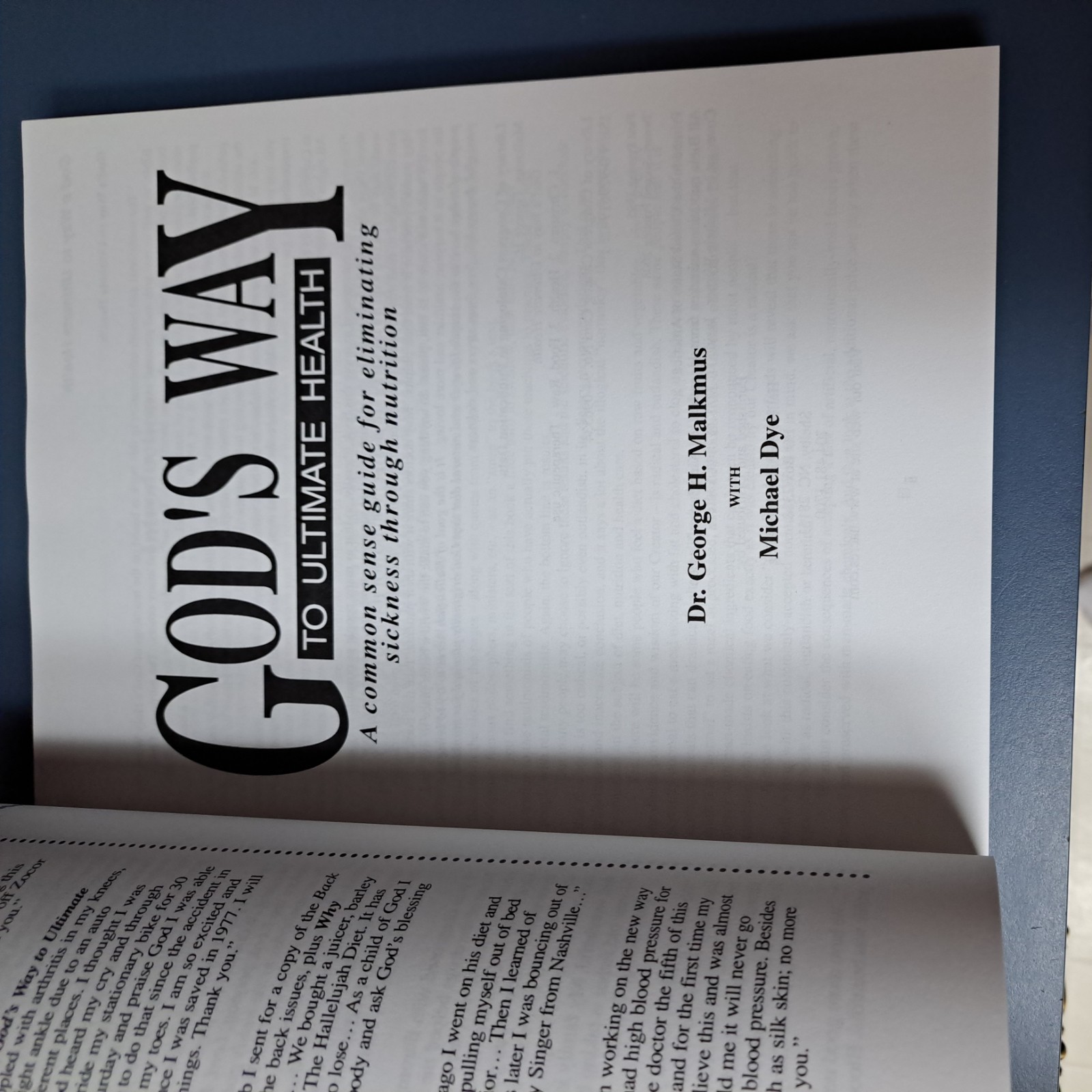God’s Way to Ultimate Health: A Common Sense Guide for Eliminating Sickness …