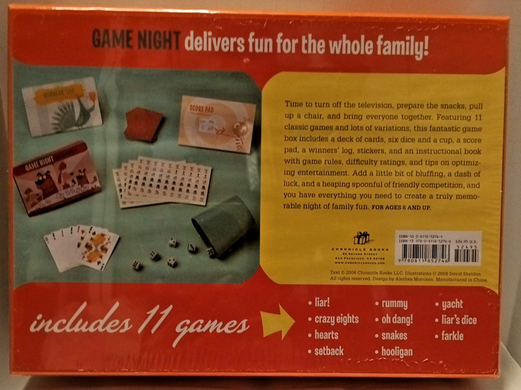 “Game Night” Games for The Entire Family Illustrated Instructions 11 Games NEW