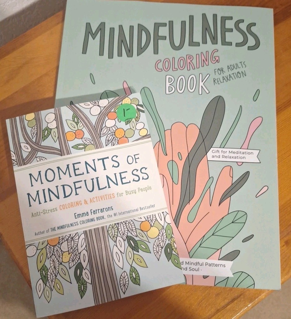 Minfullness Adult Coloring Books & Deck Of Mindfulness Cards Self-Care Posative