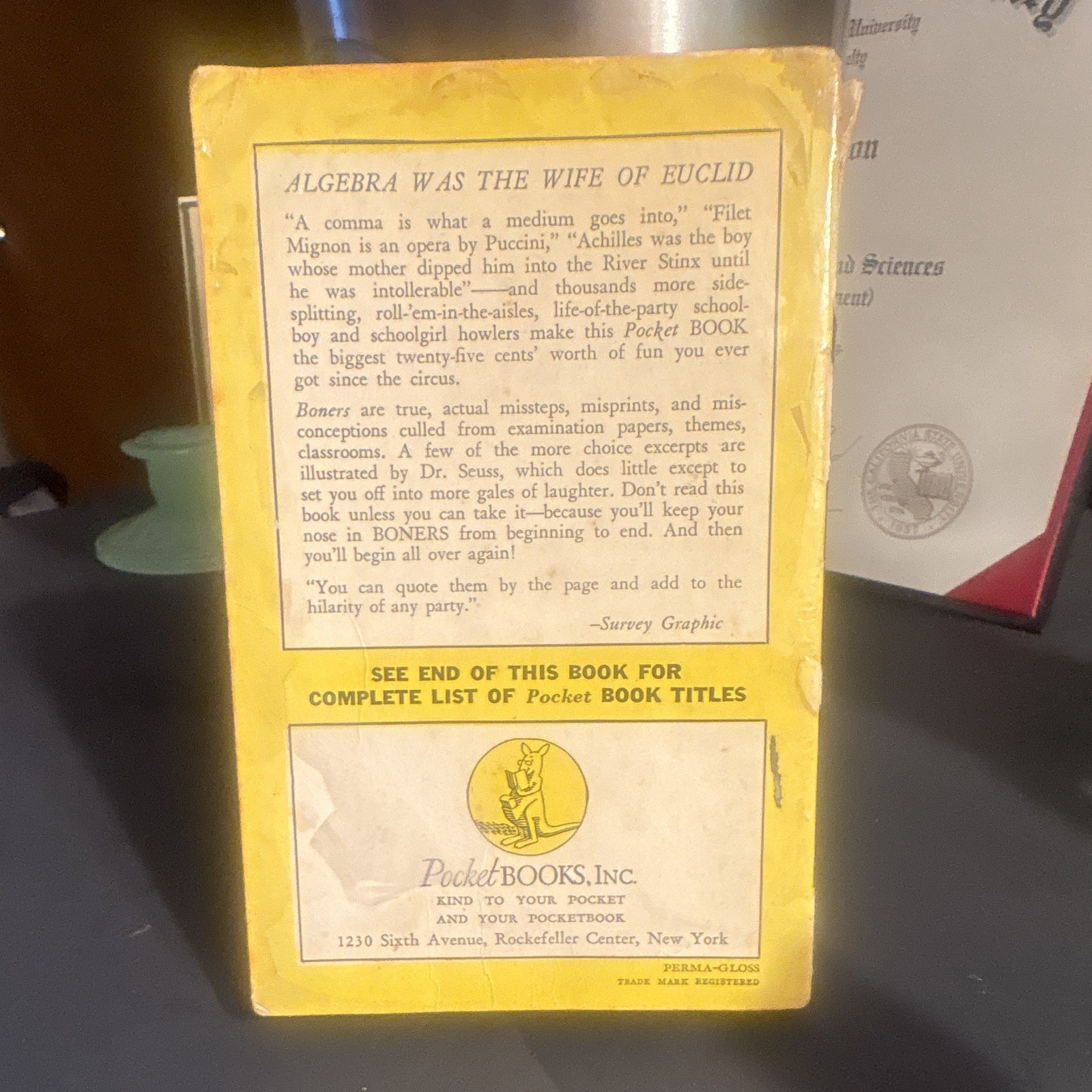 The Pocket Book of Boners 1941 Illustrated Dr. Seuss 1st Edition