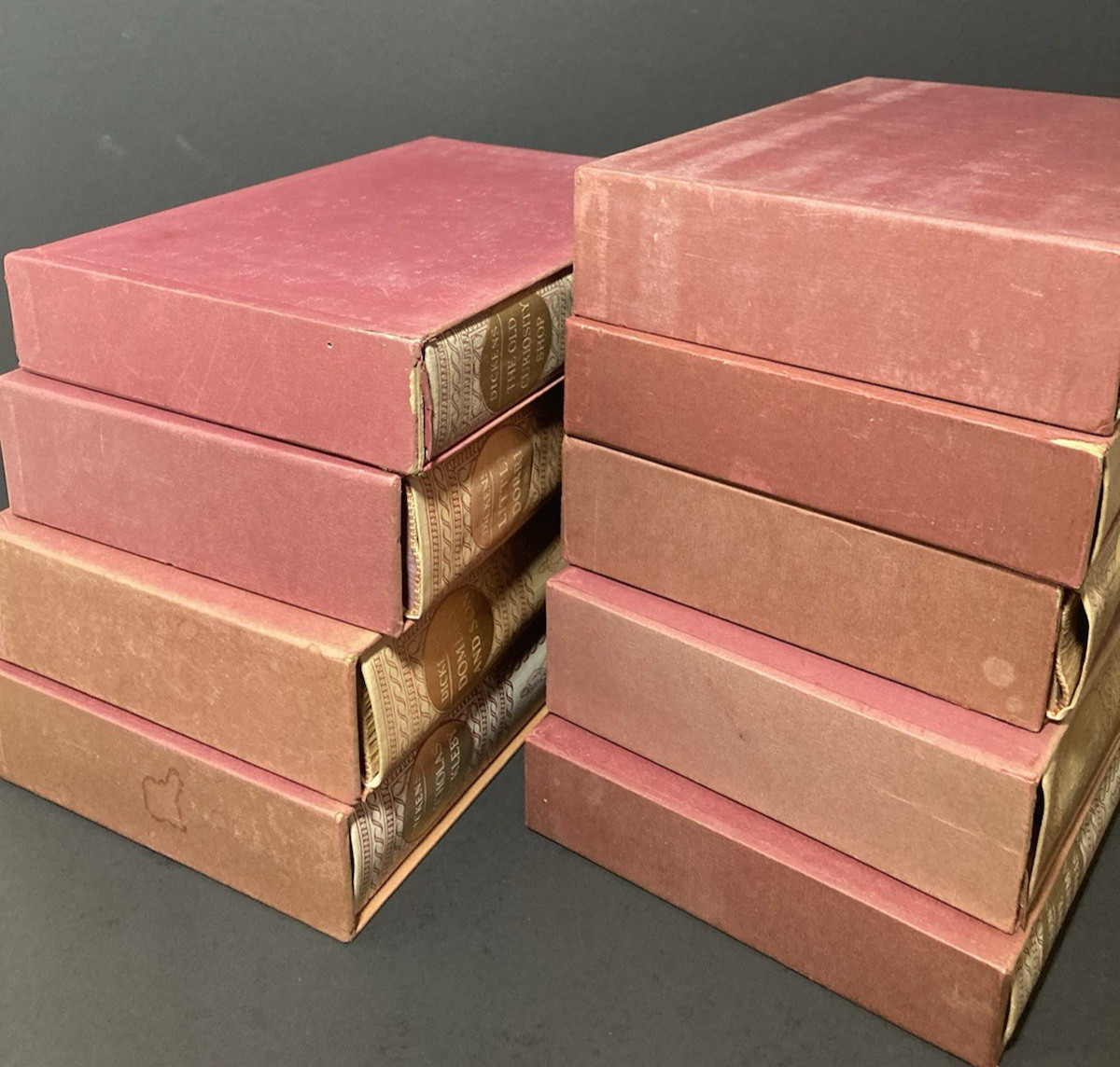 Lot of 9 VTG Heritage Press Illustrated Works of CHARLES DICKENS w/Slipcases