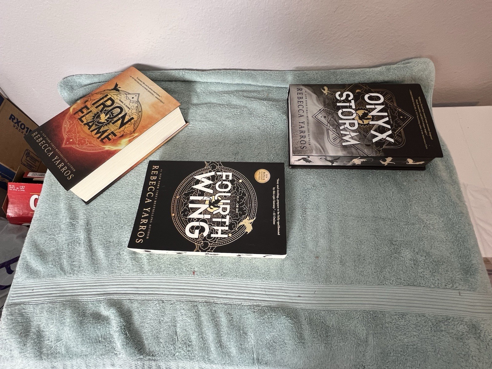 Empyrean Trilogy by Rebecca Yarros (2 Hardcover 1 Paper )2 Sprayed Edges Deluxe