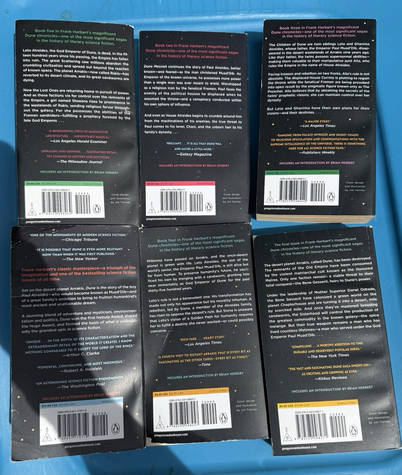 Complete Dune Series by Frank Herbert 6 Books Mass Market Paperback Set