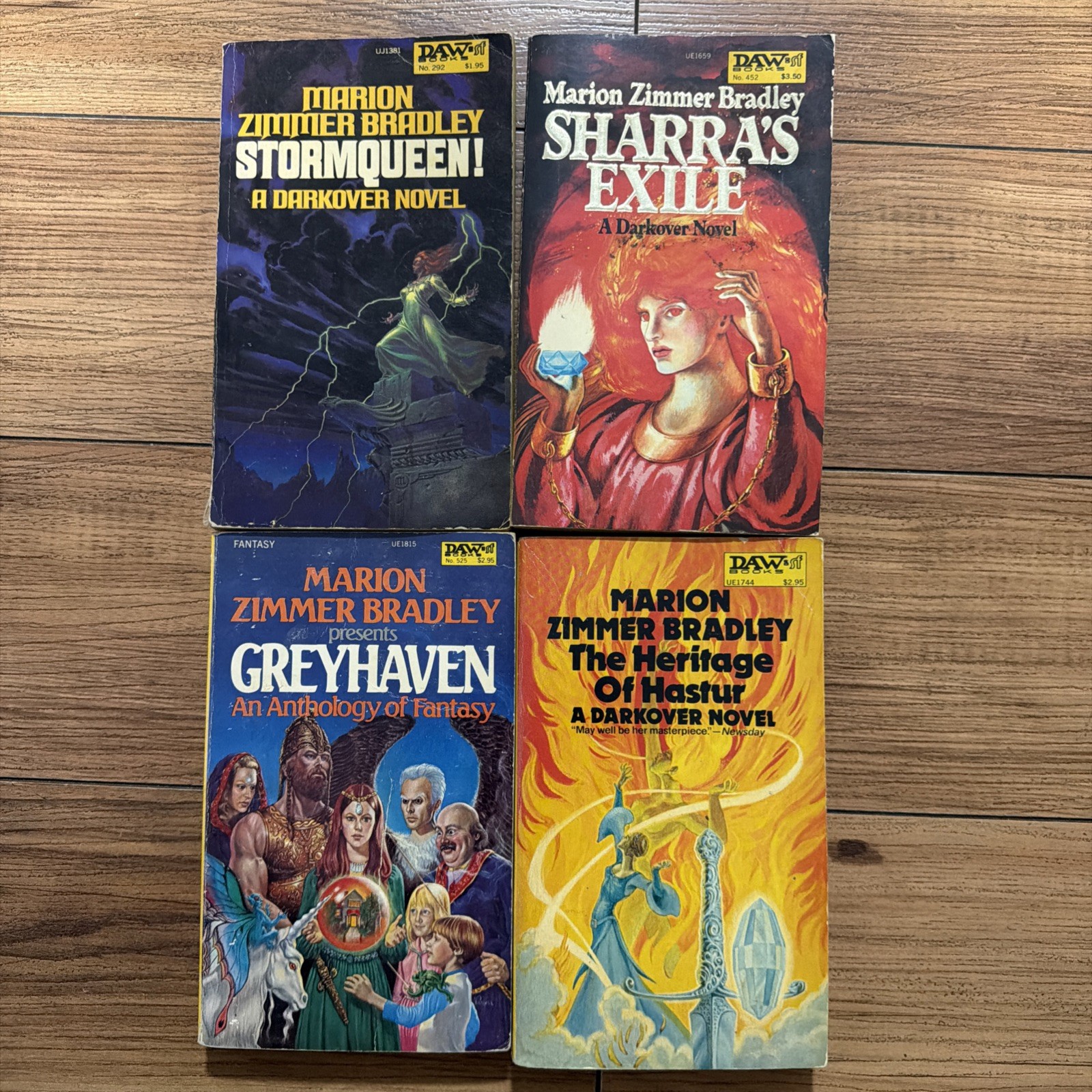 Vintage Lot Of 11 Daw Sci Fi Yellow Books Bradley & Tubb