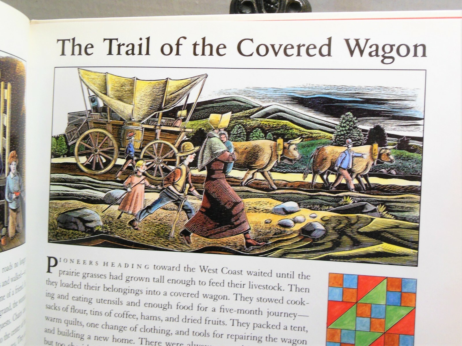 THE SEASONS SEWN Kids Book Quilt Blocks in US History Pioneers Slaves Seasons HB