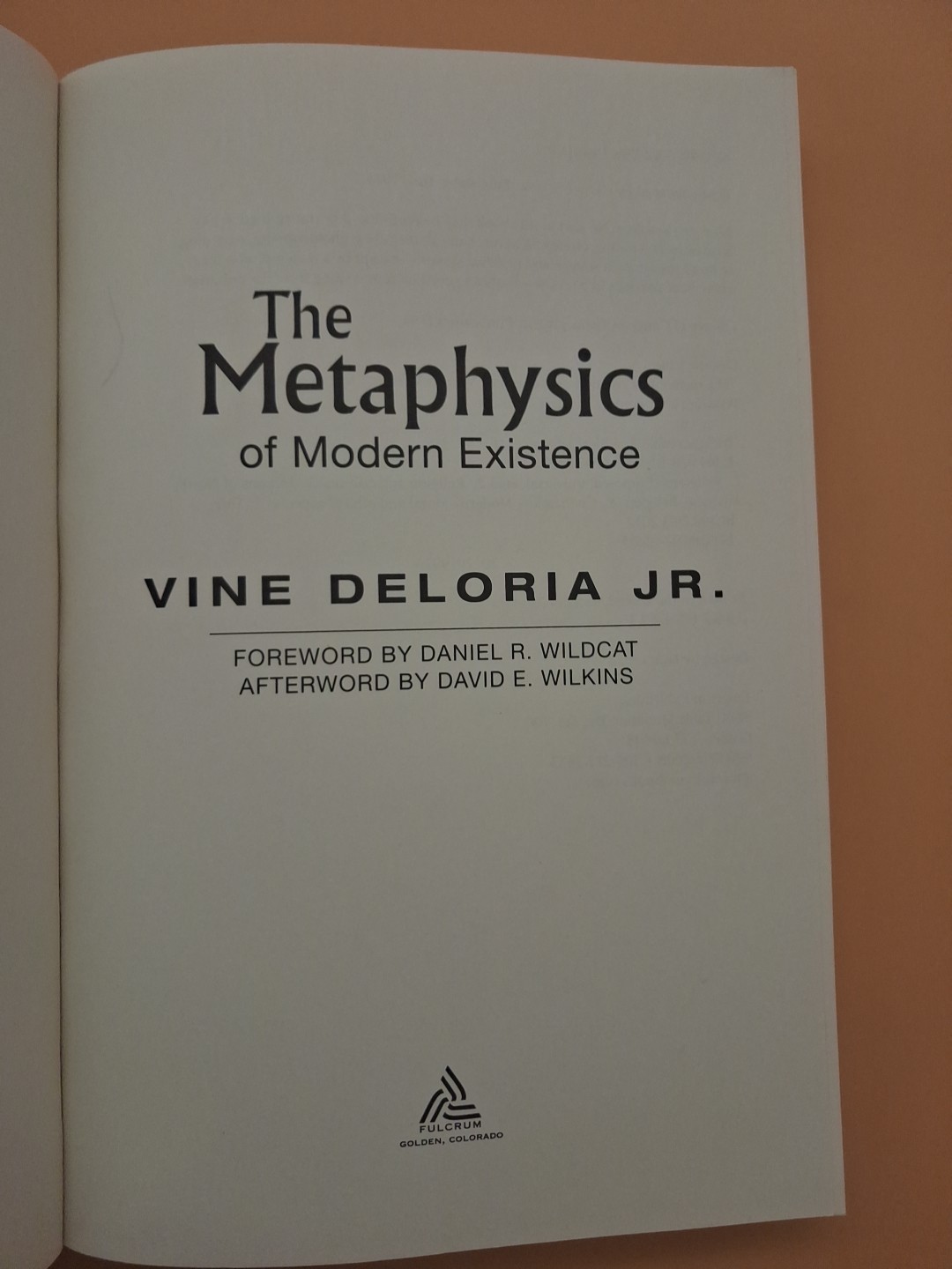 The Metaphysics of Modern Existence, Wilkins, David,Wildcat, Daniel,Deloria Jr.,