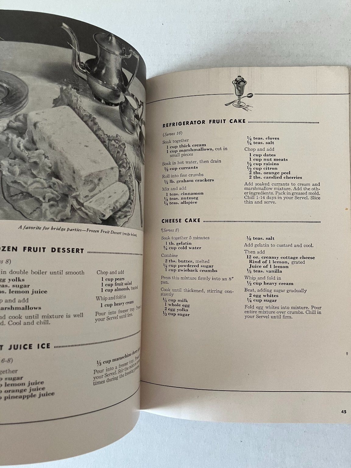 Making Most of Your Servel 1948 Vintage Refrigerator Cookbook Recipes Paperback