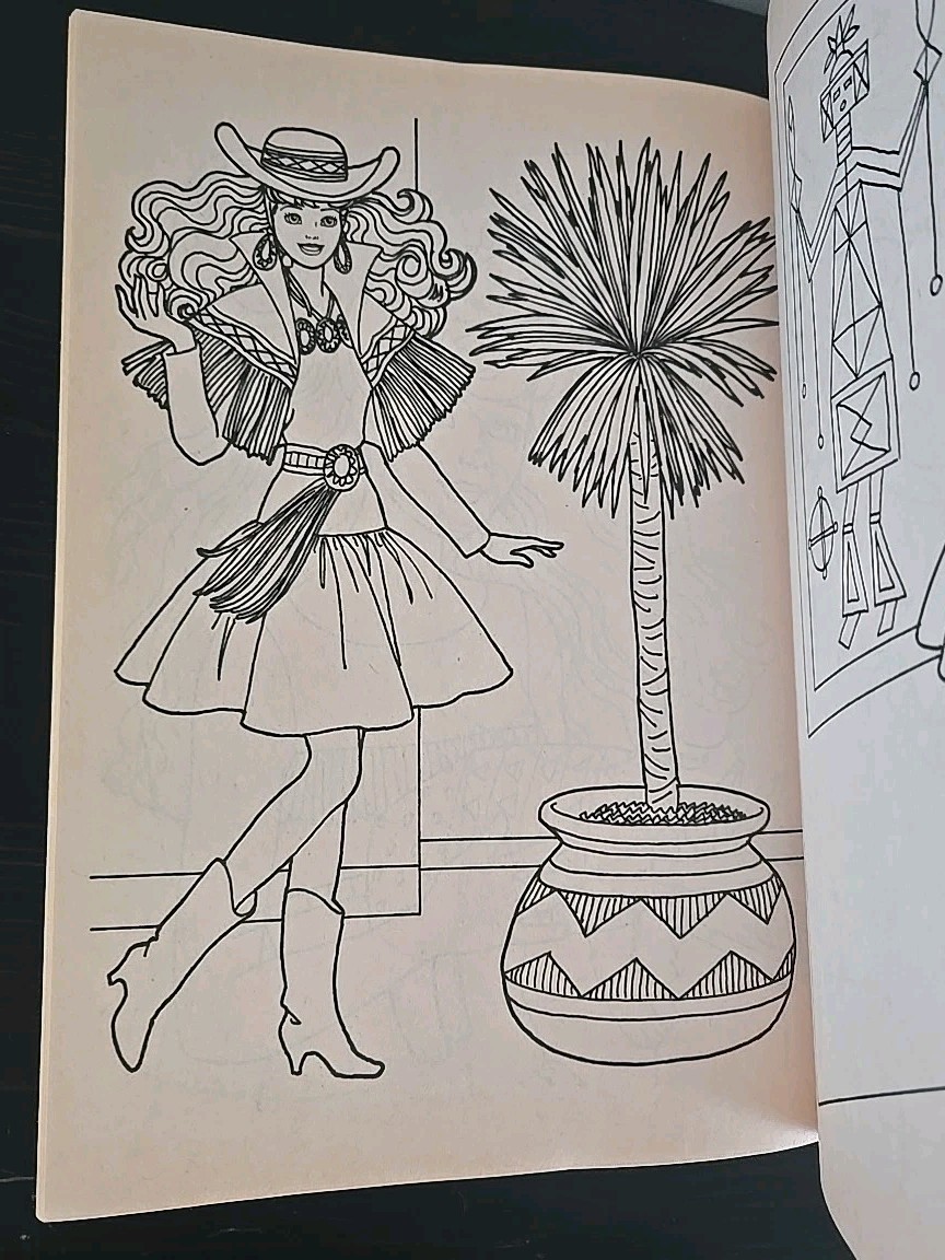 Vintage 1990 Mattel BARBIE Coloring Book A TRIP TO SANTA FE Golden # 1218-5 NOS