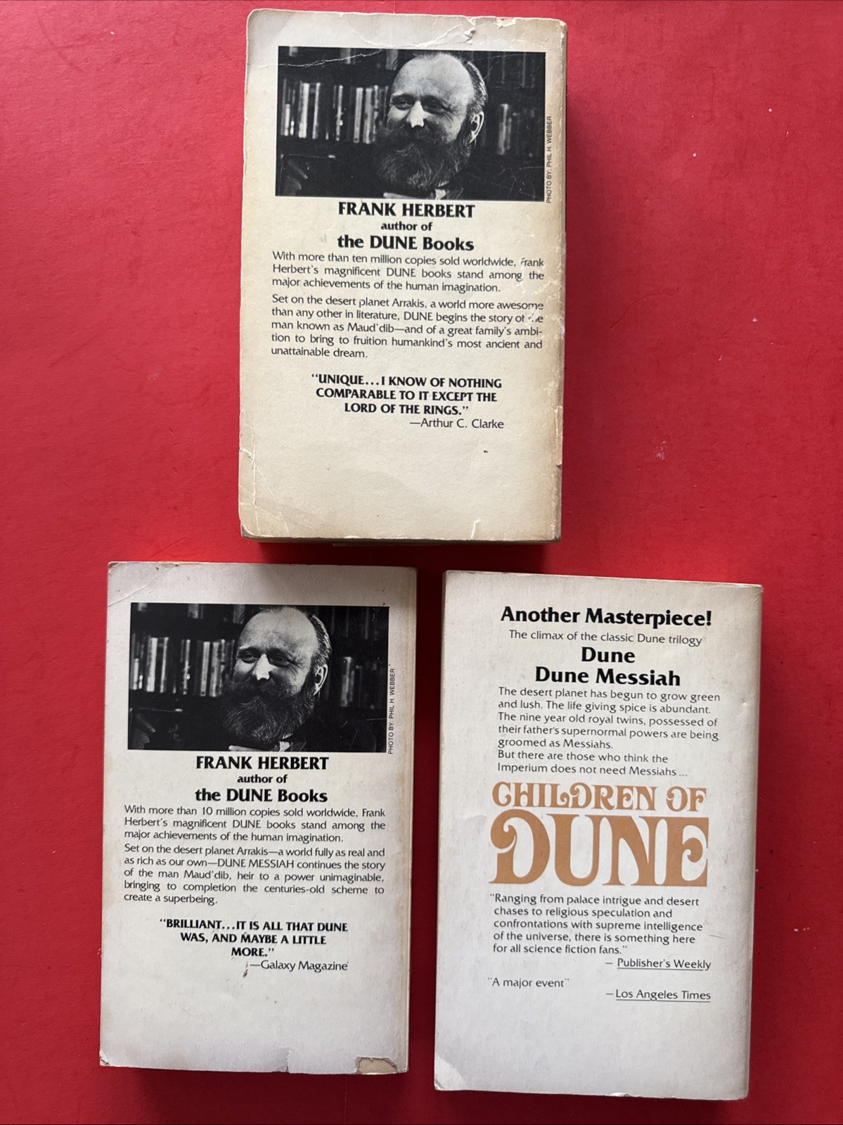 Frank Herbert Dune Trilogy Lot Of 3 Vintage Paperback (Dune, Messiah, Children)