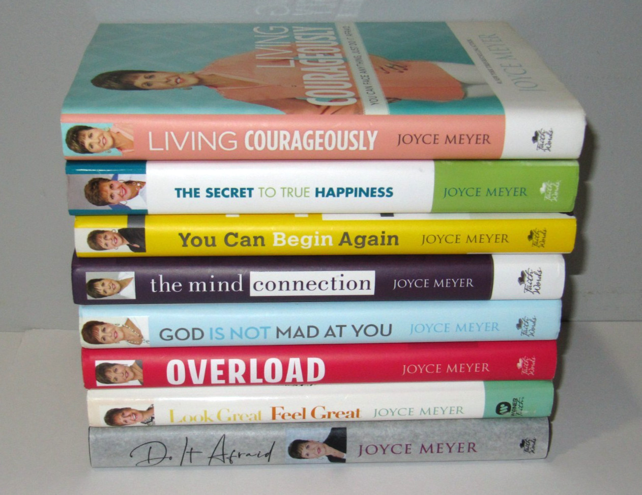 Lot of 8 hardback books by Joyce Meyer – Overload Do It Afraid Mind Connection..