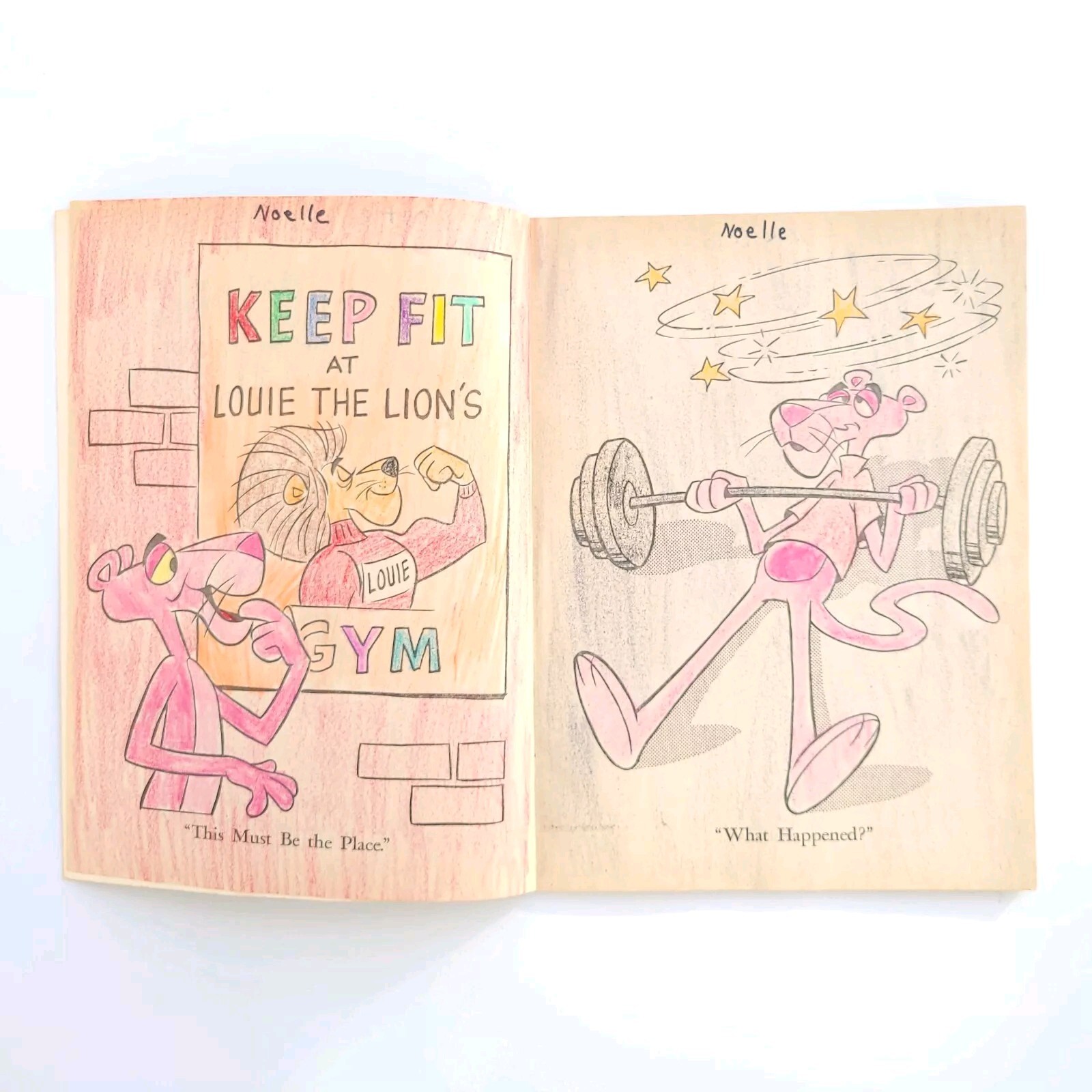 Vtg 1975 THE PINK PANTHER Coloring Book Whitman 60 Pages Several Pages Colored