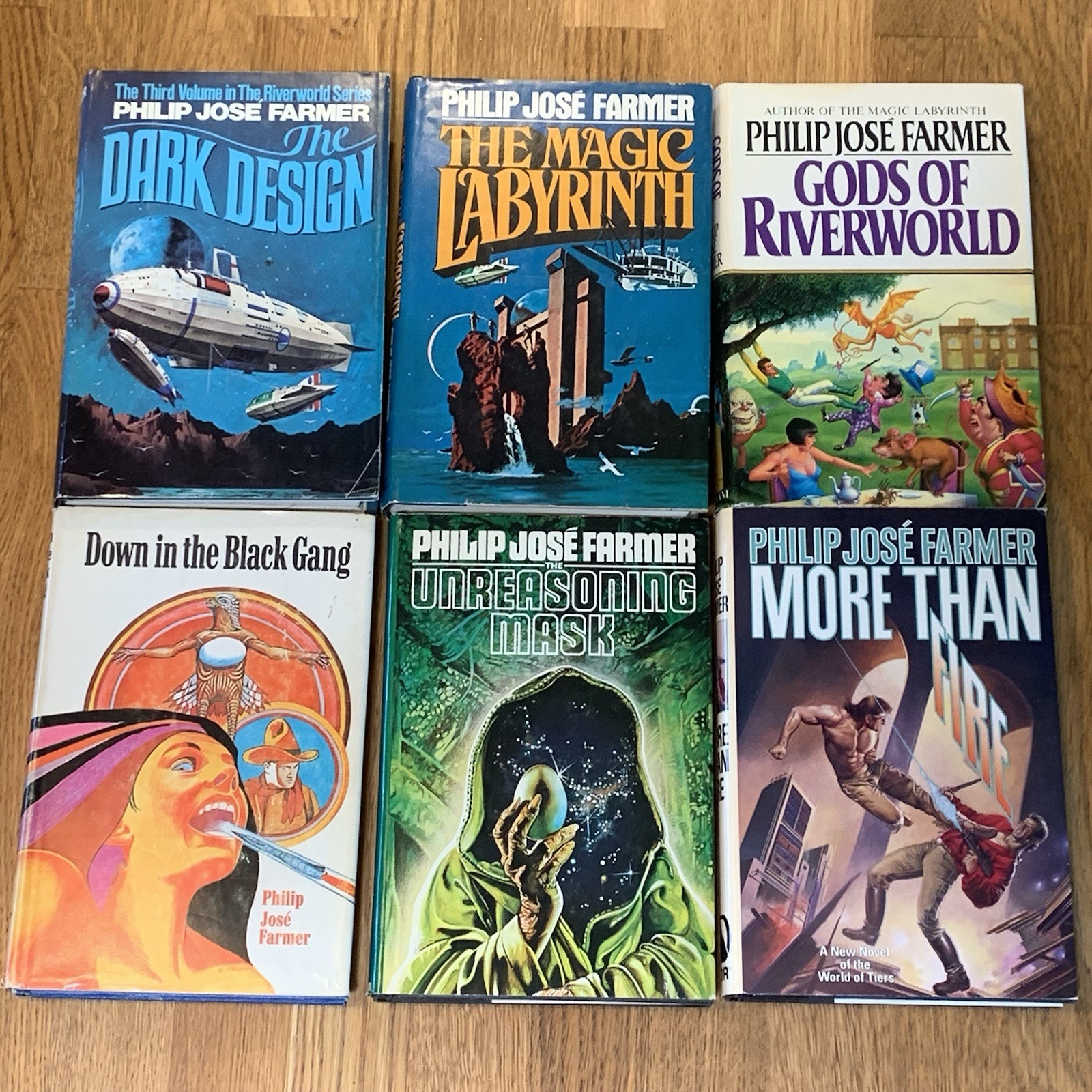 LOT OF 6 Philip Jose Farmer HC DJ BCE Vintage Hardcovers Riverworld