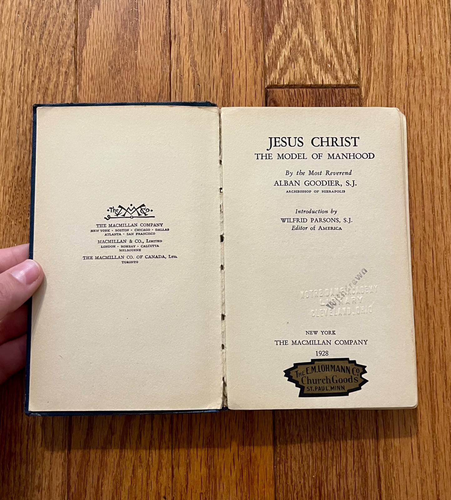 Jesus Christ Model of Manhood by Goodier (1928 HB) Treasury of the Faith #12