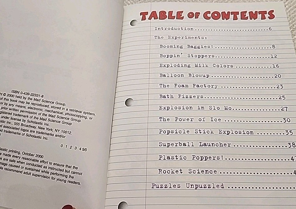 Scholastic Explosive Reactions Experiment Log + Science Secrets by Troll ~ NEW