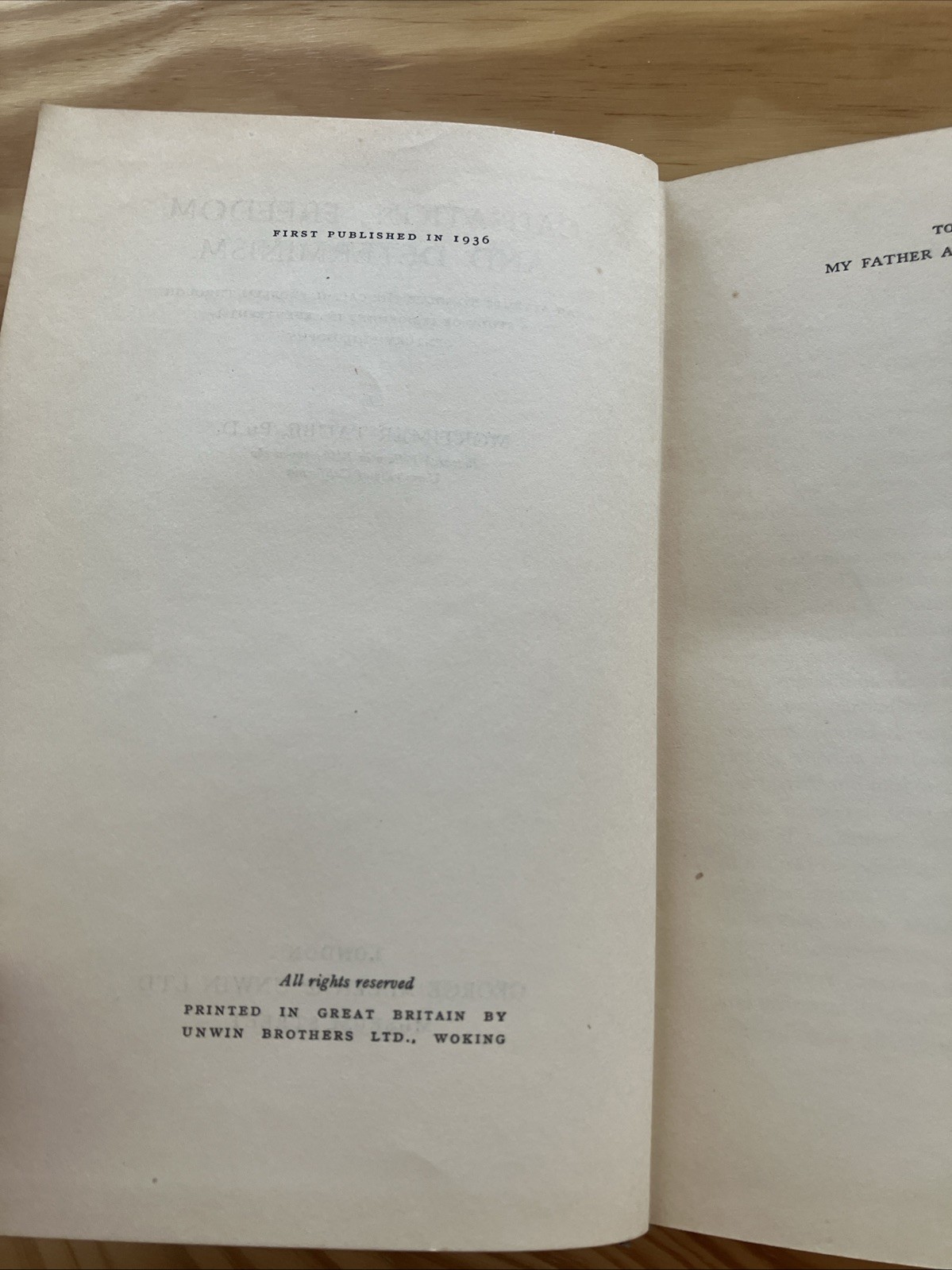 Mortimer Taube / CausationFreedom and DeterminismAn Attempt to Solve Ist 1936