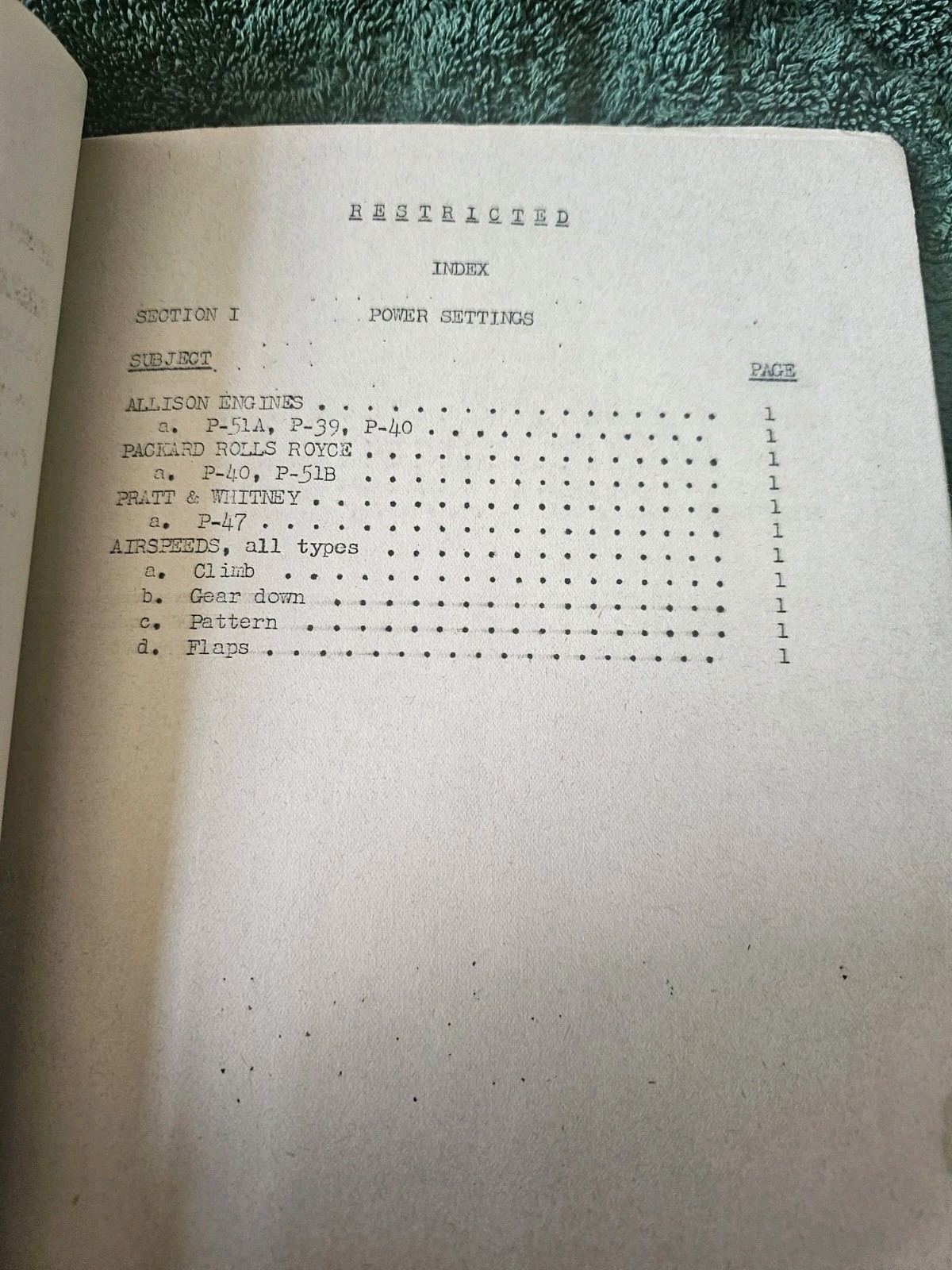 Vintage 1940’s Pilot’s Operating Instructions For Pursuit
