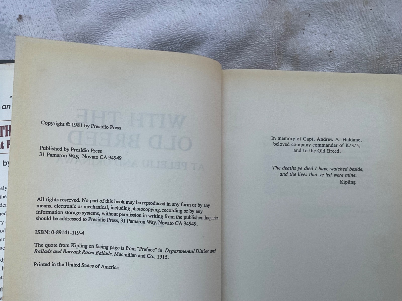 With the Old Breed: At Peleliu and Okinawa by Sledge 1981